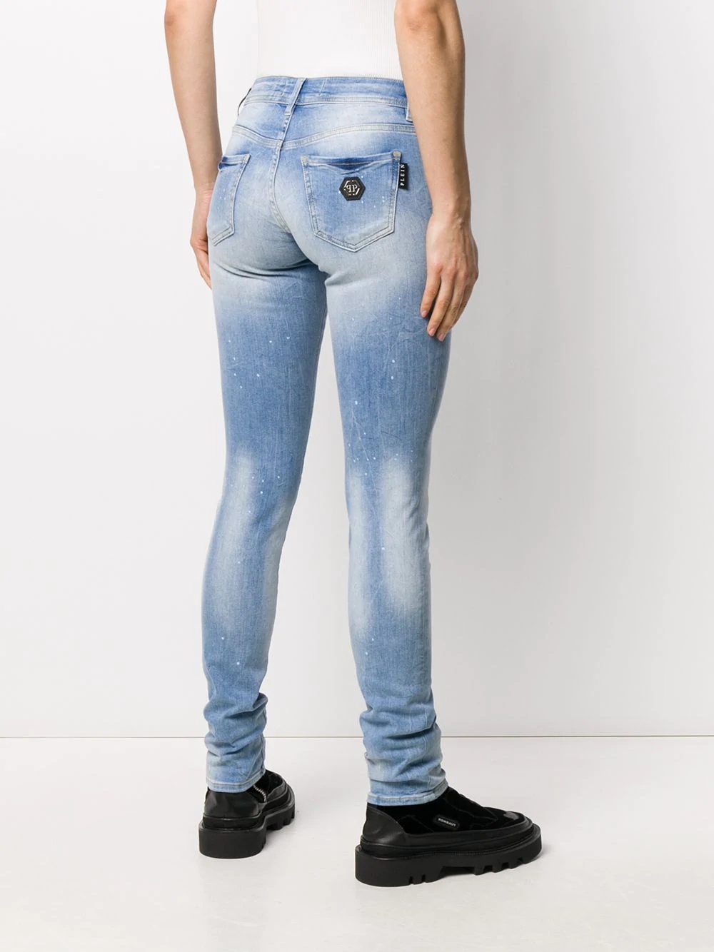 denim low rise skinny jeans - 4