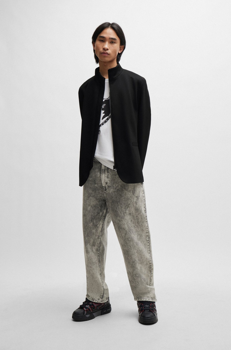 HUGO EXTRA-SLIM-FIT ZIP-UP JACKET IN STRETCH JERSEY outlook