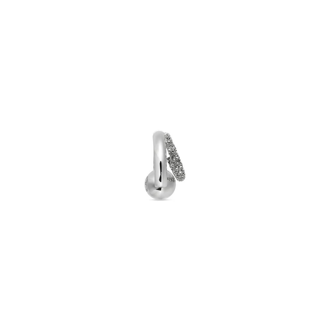 Women's Cut Double Earring in Silver - 3