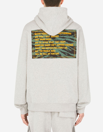 Dolce & Gabbana Jersey hoodie with multi-patch outlook