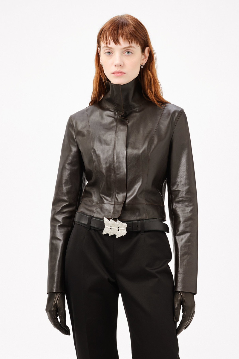 Concealed Jacket Umber Brown Fluid Calfskin 3