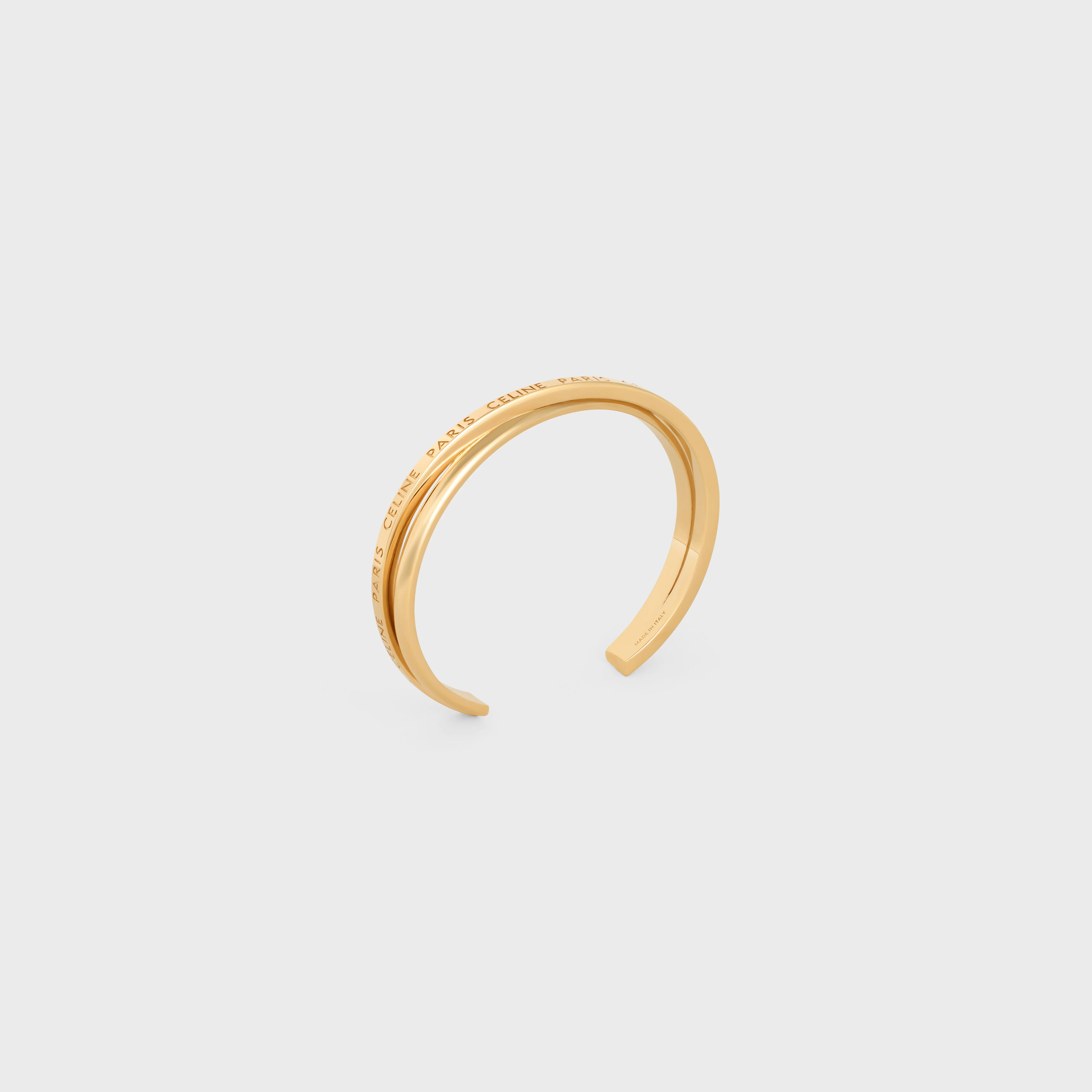 CELINE Celine Paris Double Thin Cuff in Brass with Gold