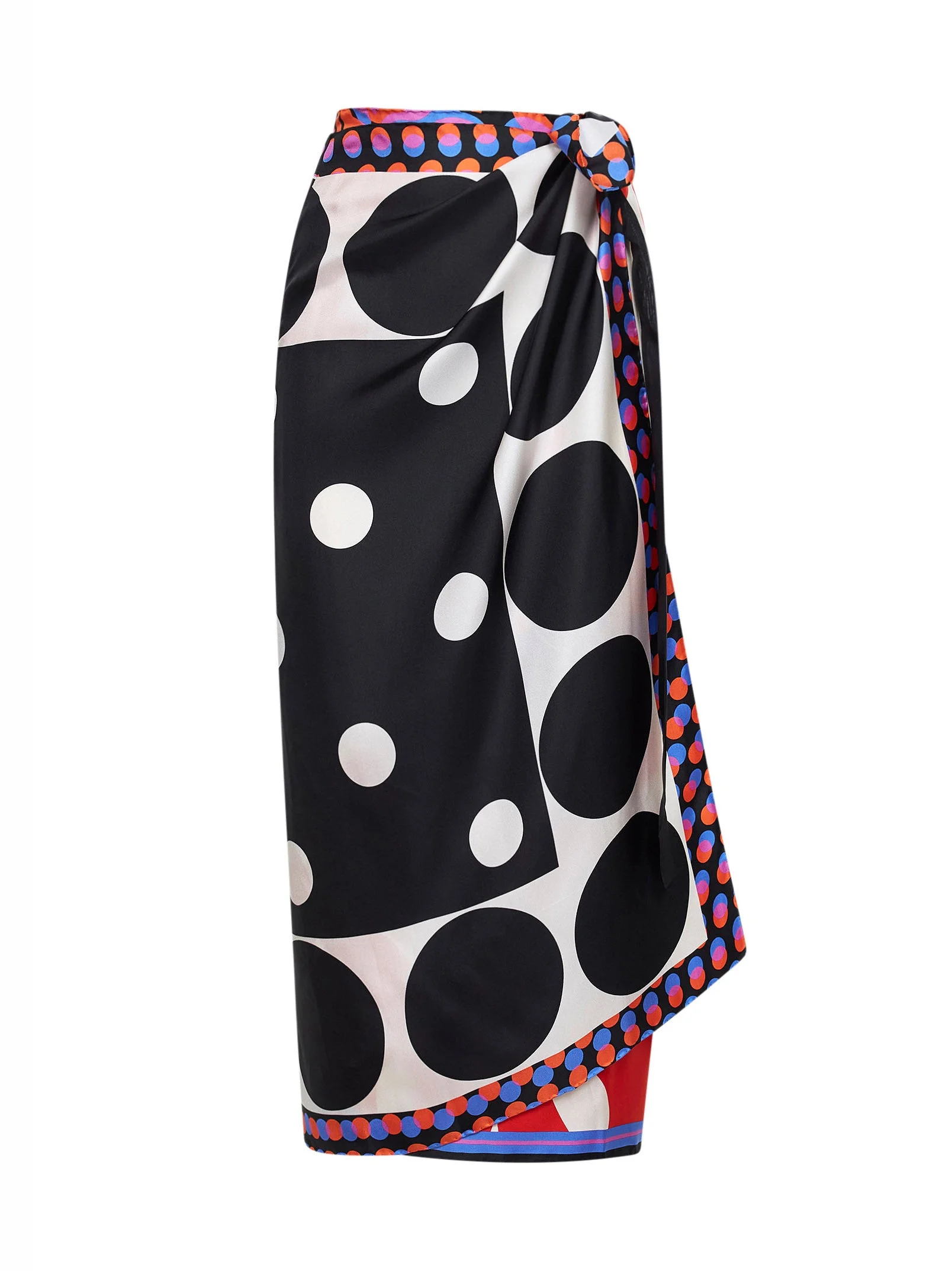 Printed silk wrap scarf-skirt - 1