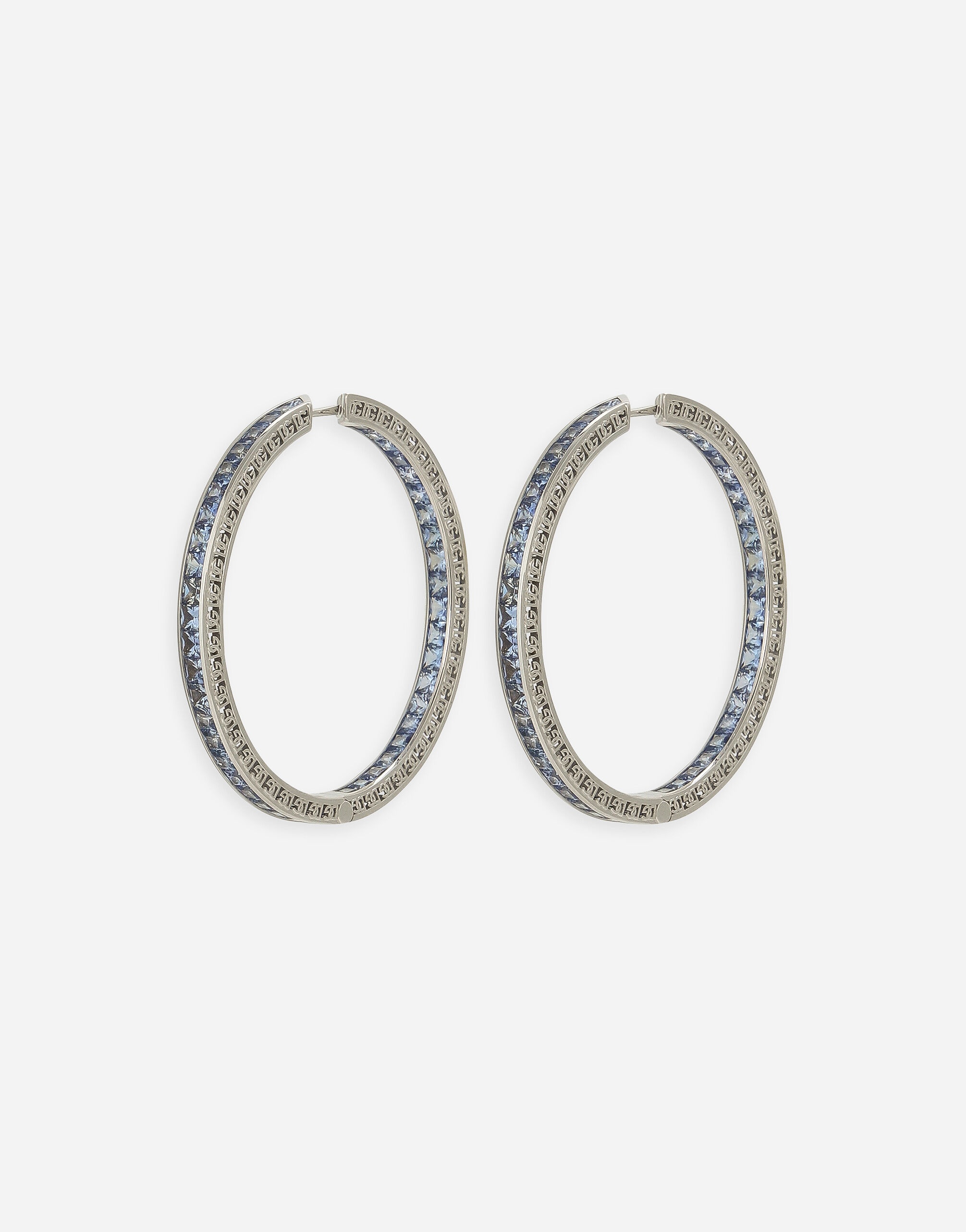 Anna earrings in white gold 18kt with blue sapphires - 4