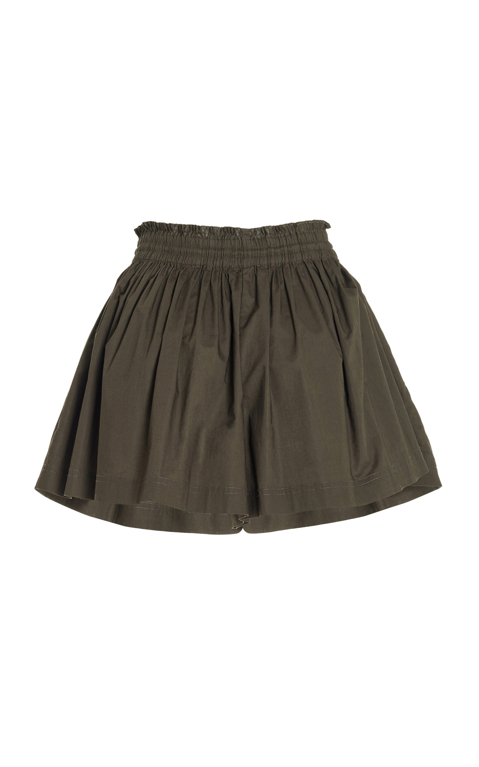 Marin Pleated Cotton Shorts olive - 6