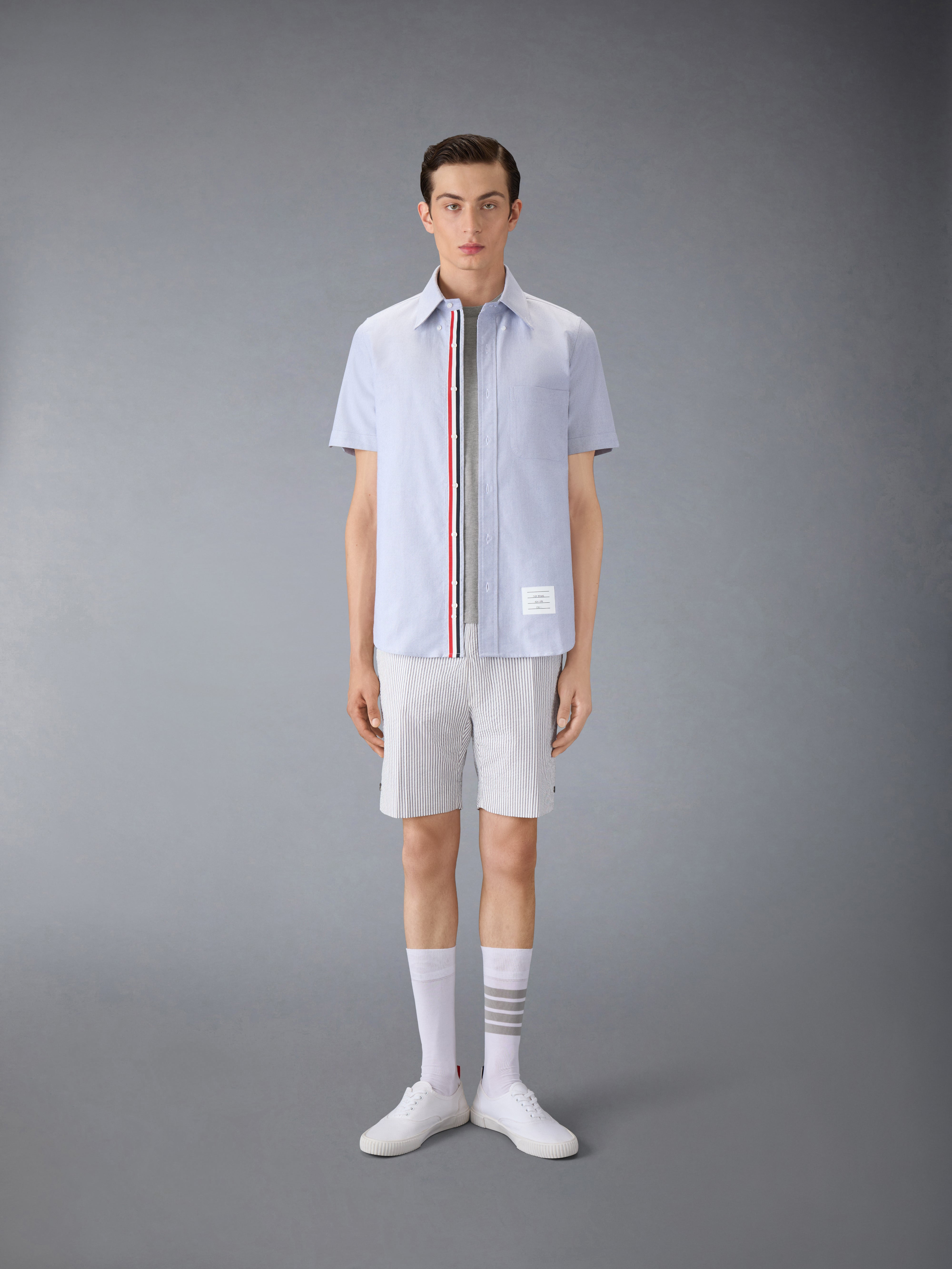 Light Grey Classic Pique Rib Side Insert 4-Bar T-shirt - 5