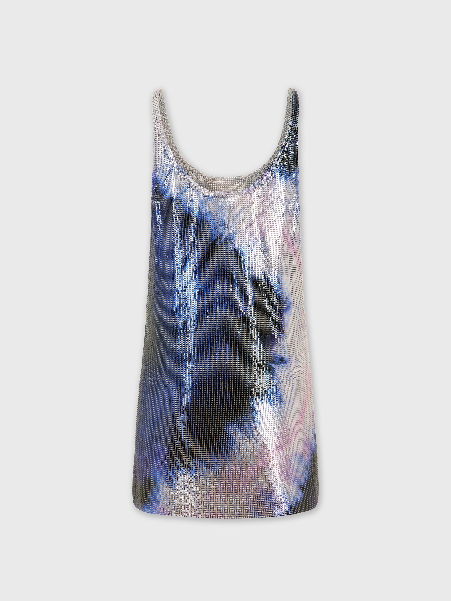 TIE-DYE BLUE TANK TOP IN PRINTED MESH - 7