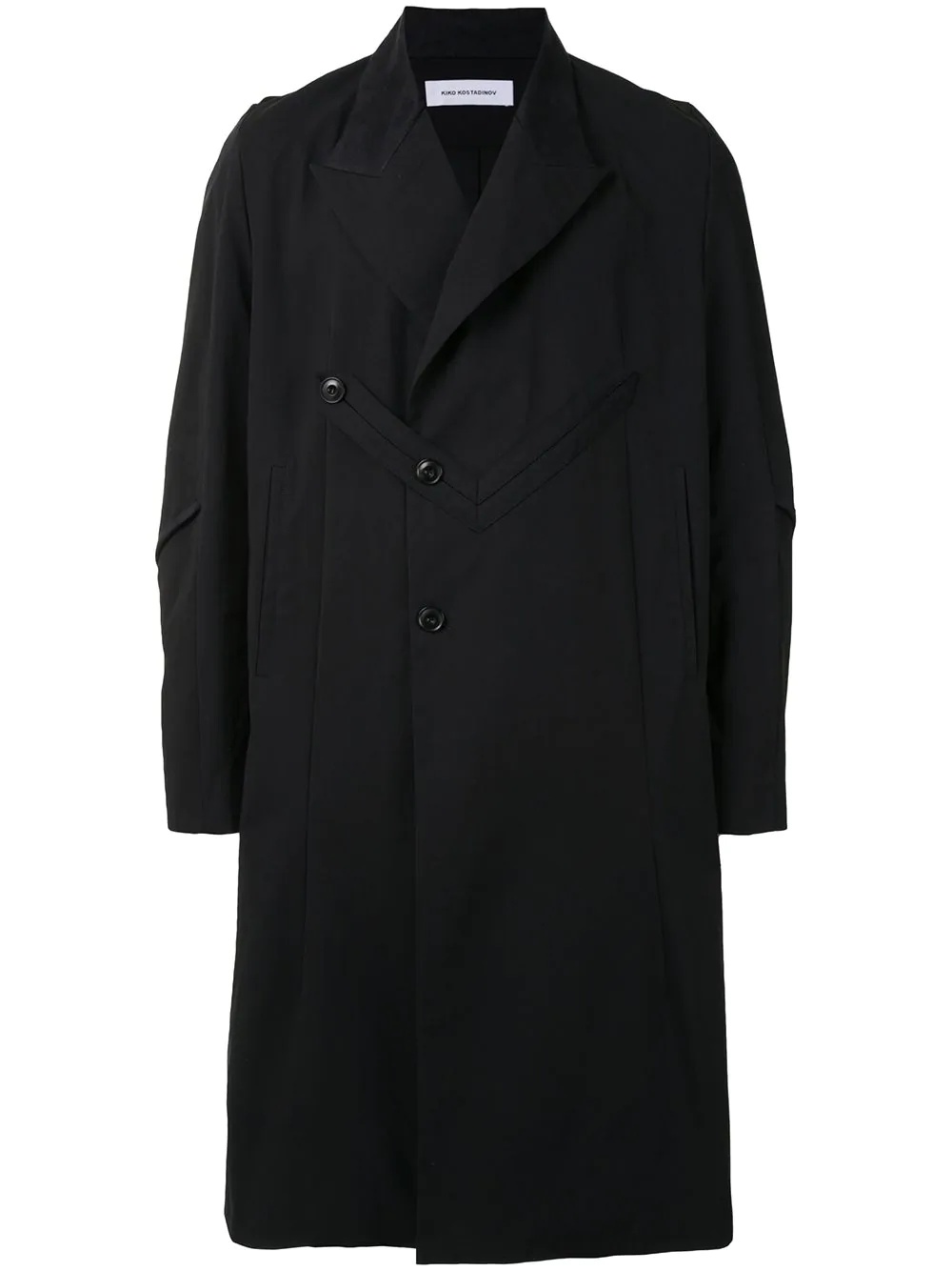 off-centre button coat - 1