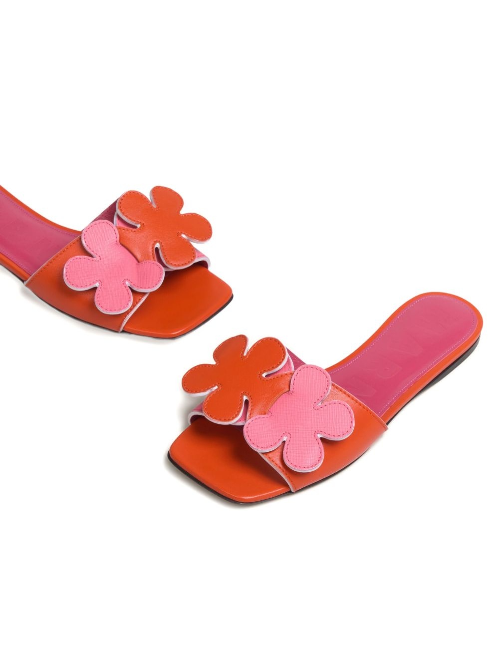 floral-applique slide sandals - 4