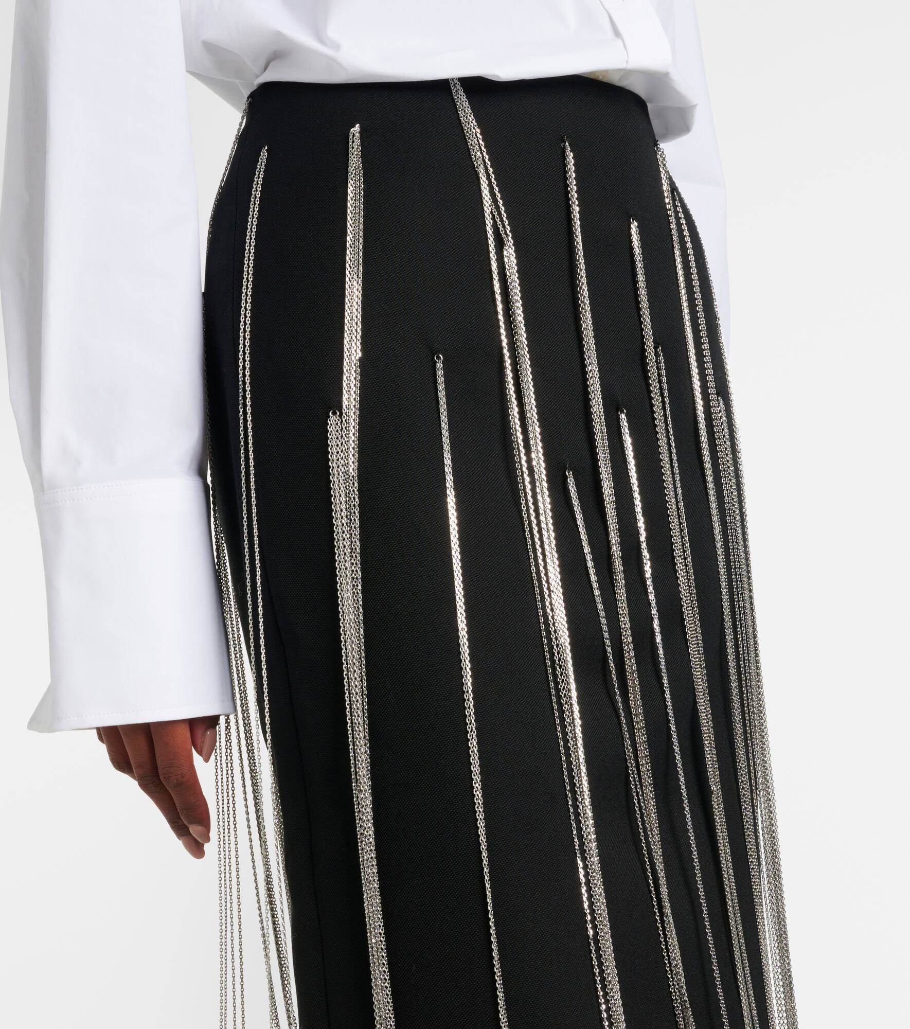 Chain-detail midi skirt - 4