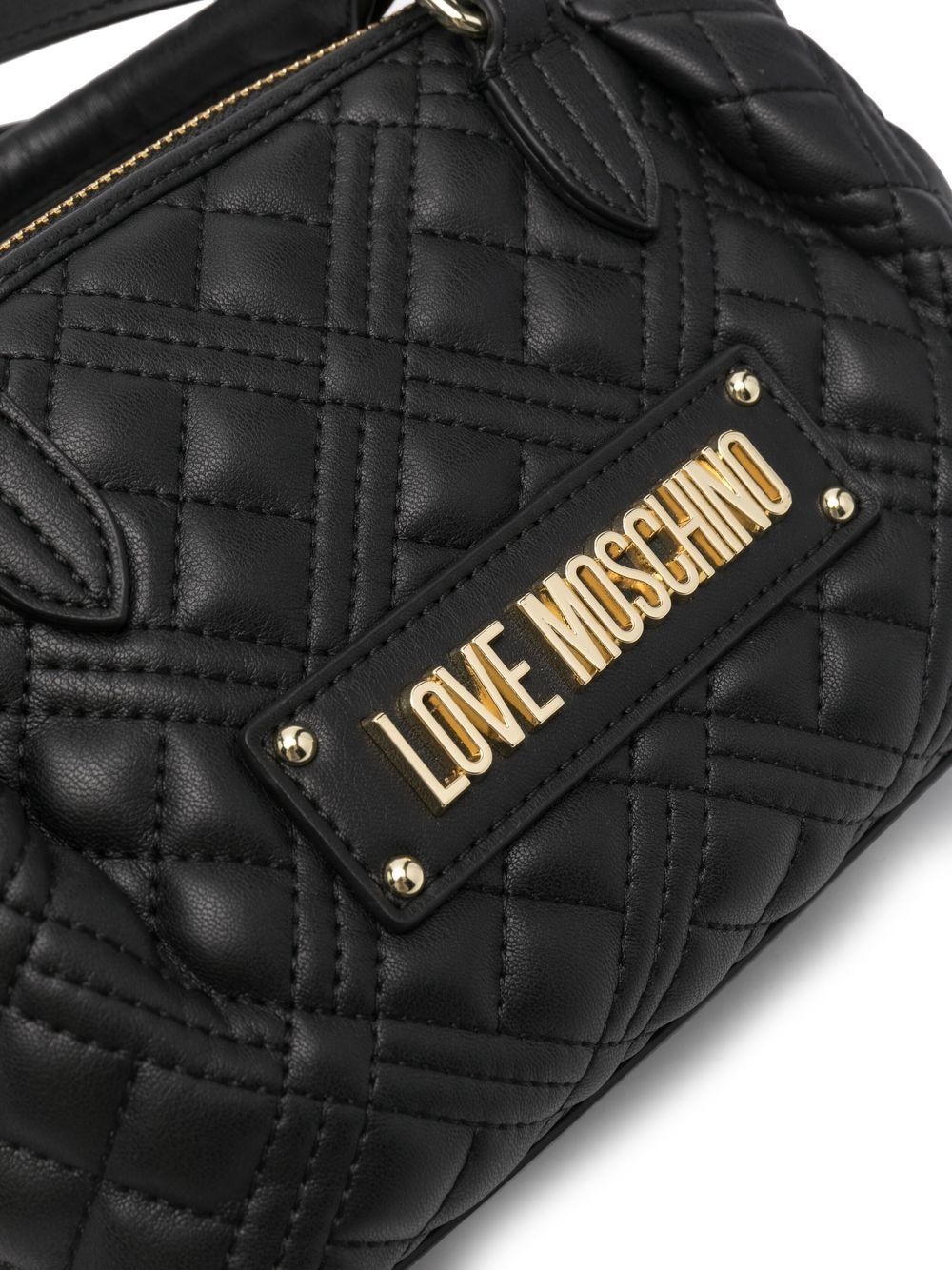 quilted logo-lettering bag - 4