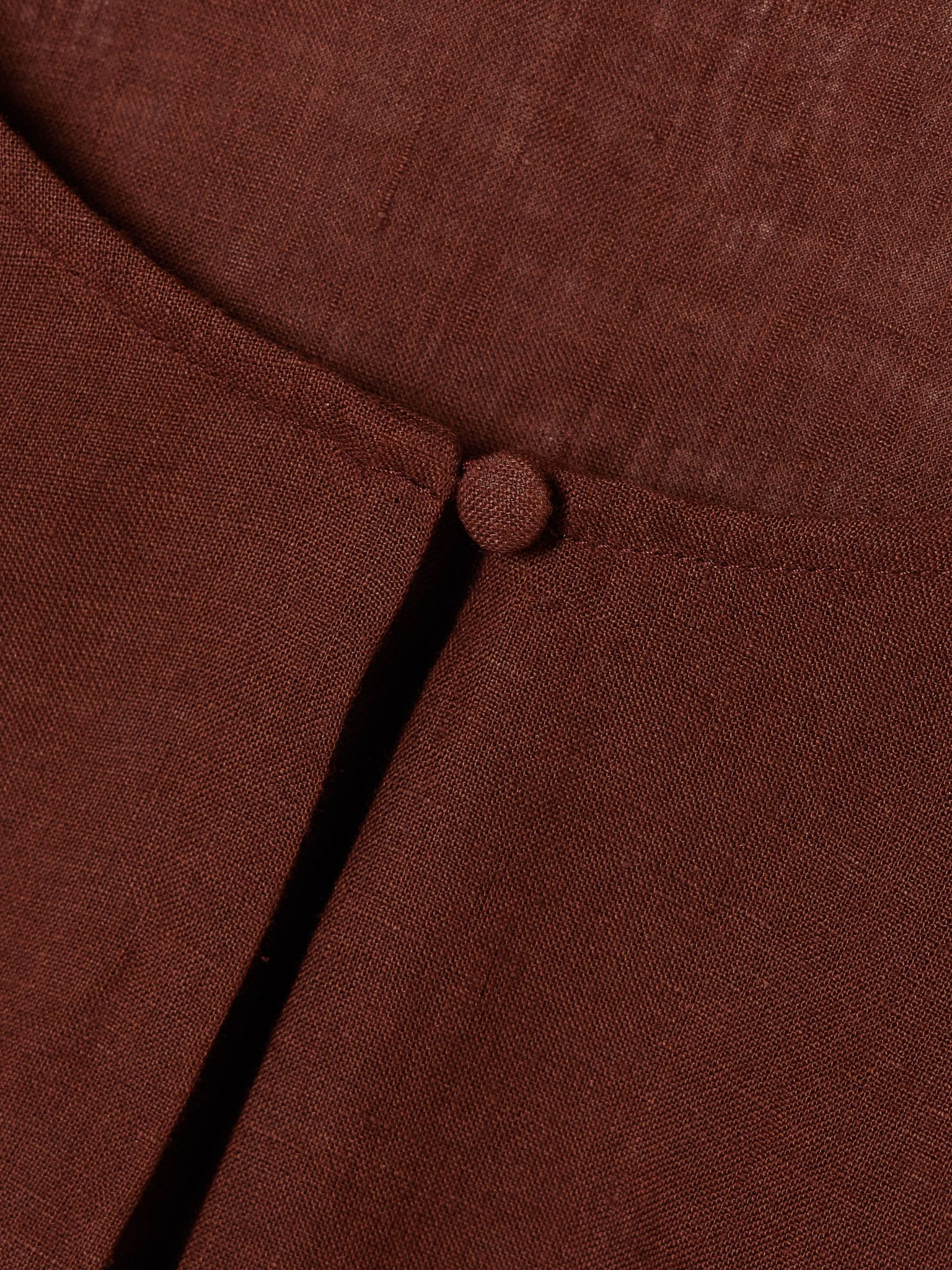 L'Intemporel Gracieux cropped gathered linen top Brown - 4