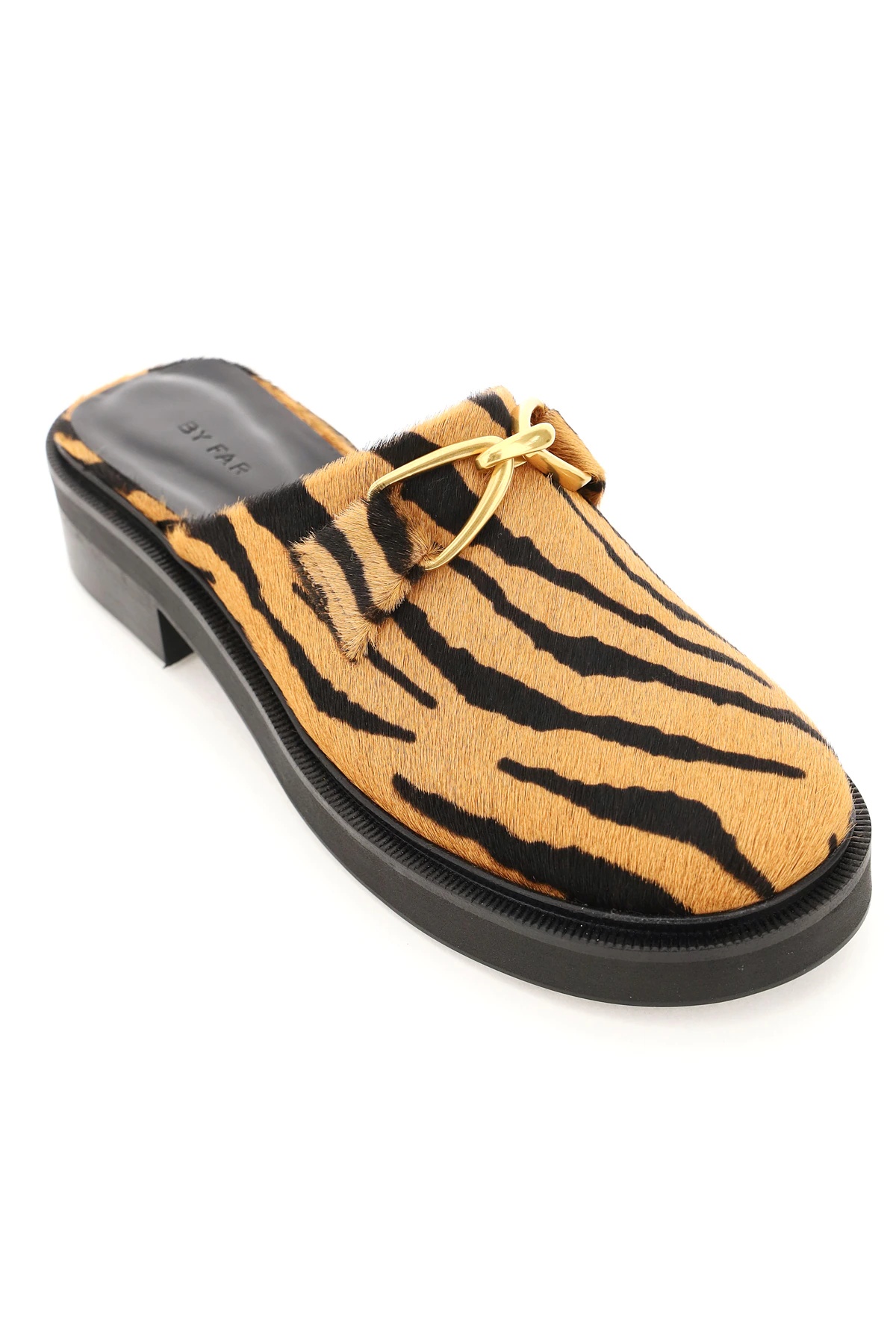 TIGER-PRINT PONY HAIR MULES - 4