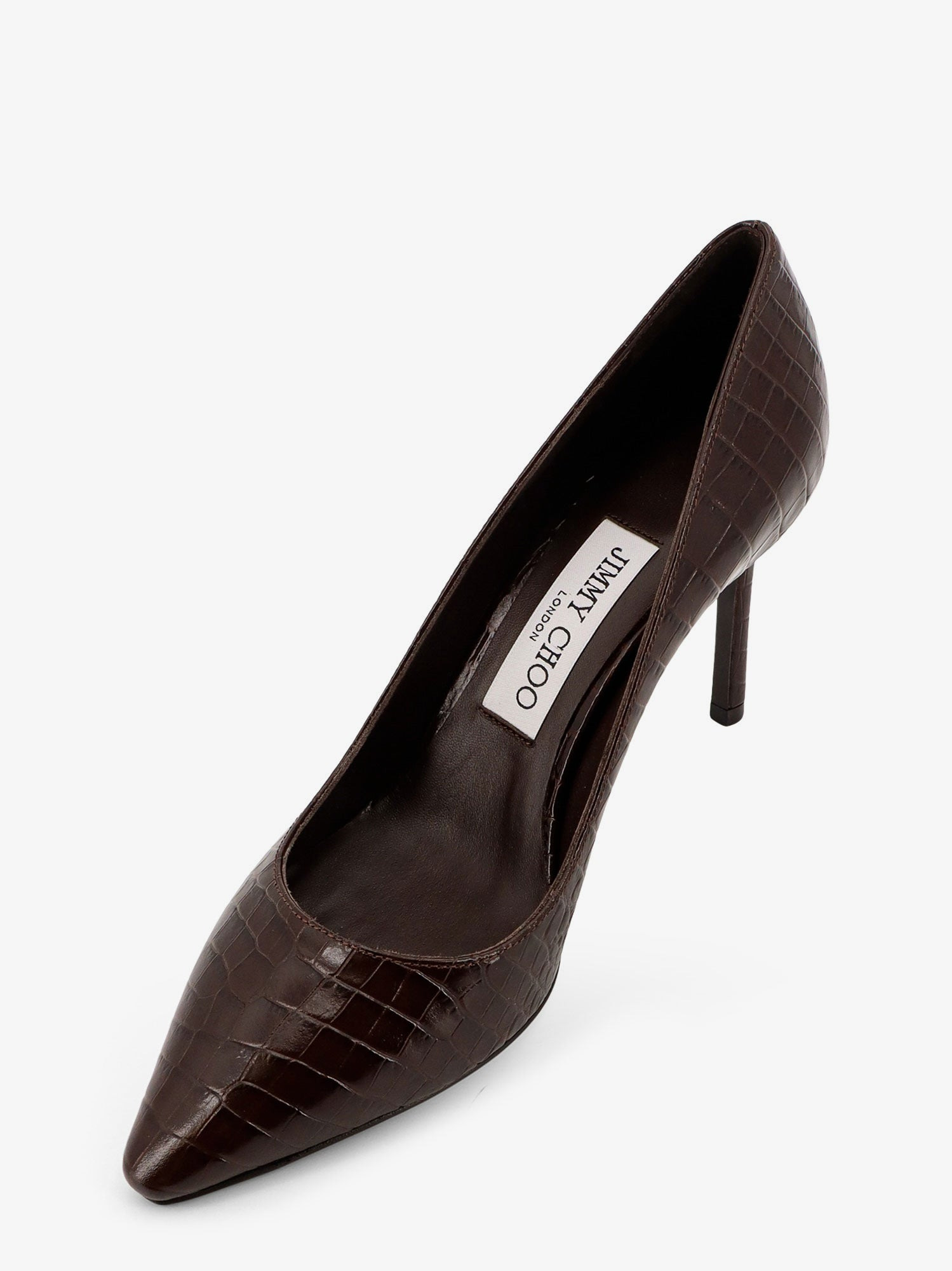 Romy 85 Leather Pumps With Croco Effect - 4