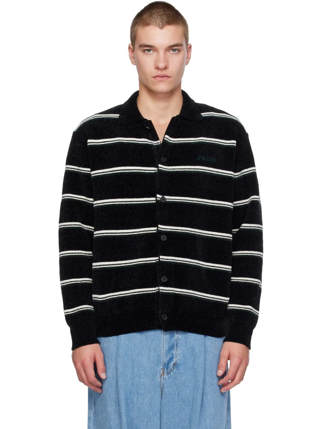 Black Knit Cardigan - 1