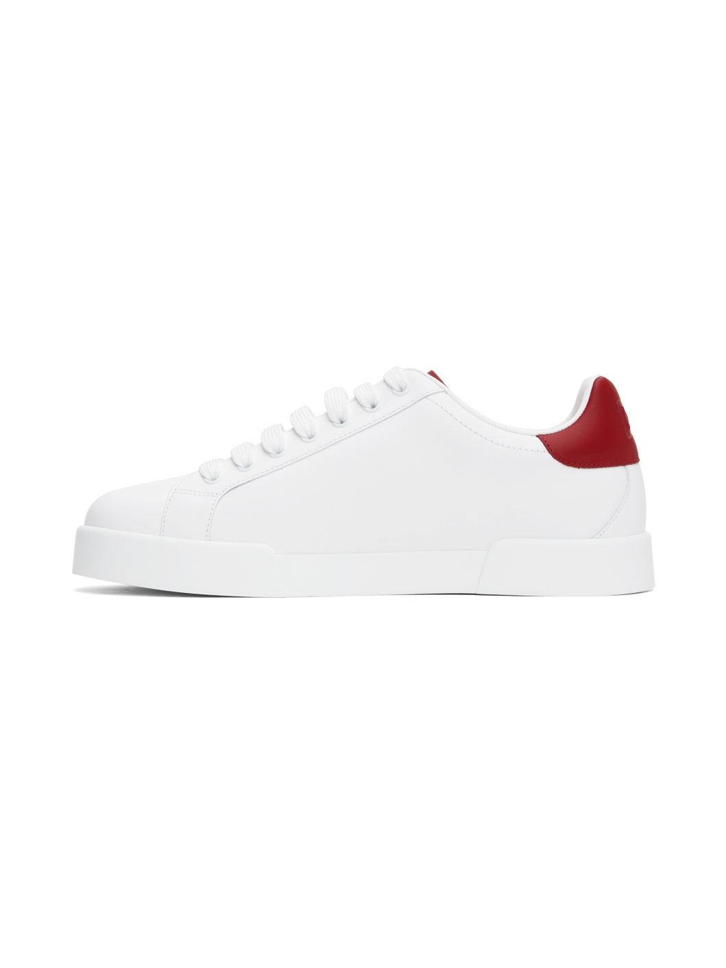 White & Red Calfskin Portofino Sneakers - 3