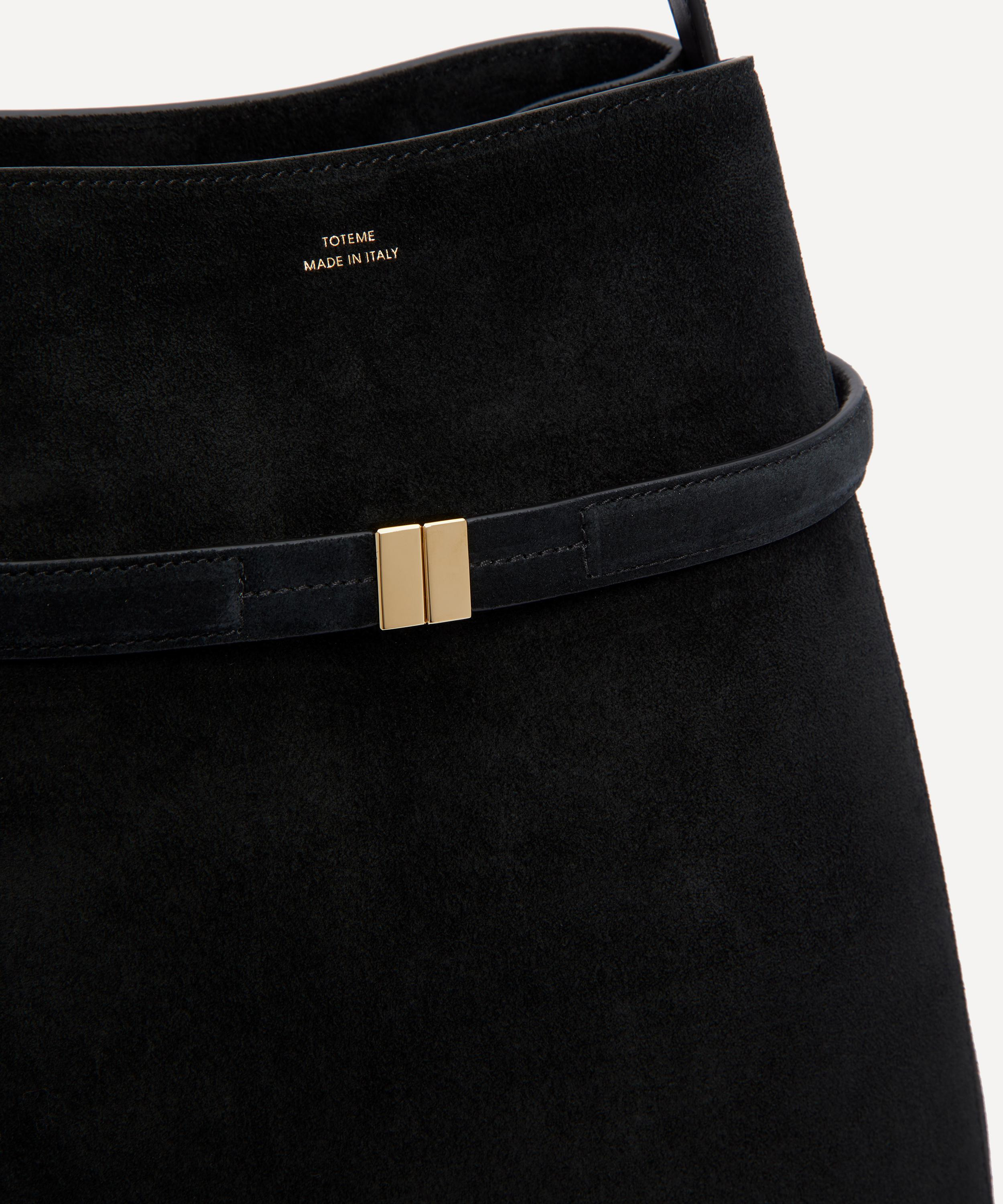 Belted Suede Bucket Bag - 5