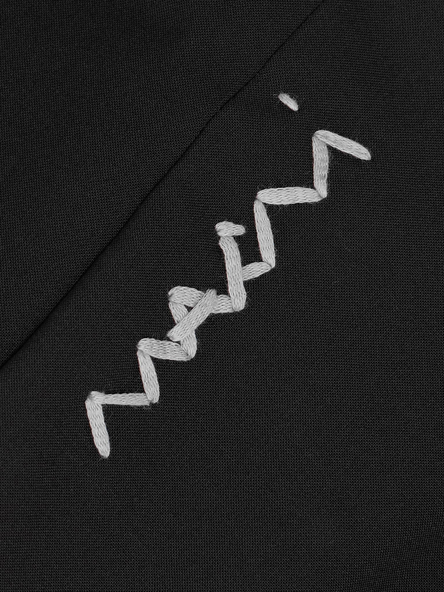 Woven straight-leg pants Black - 5