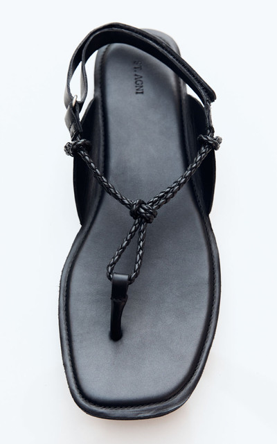 ST. AGNI Woven Rope Leather Sandals black outlook