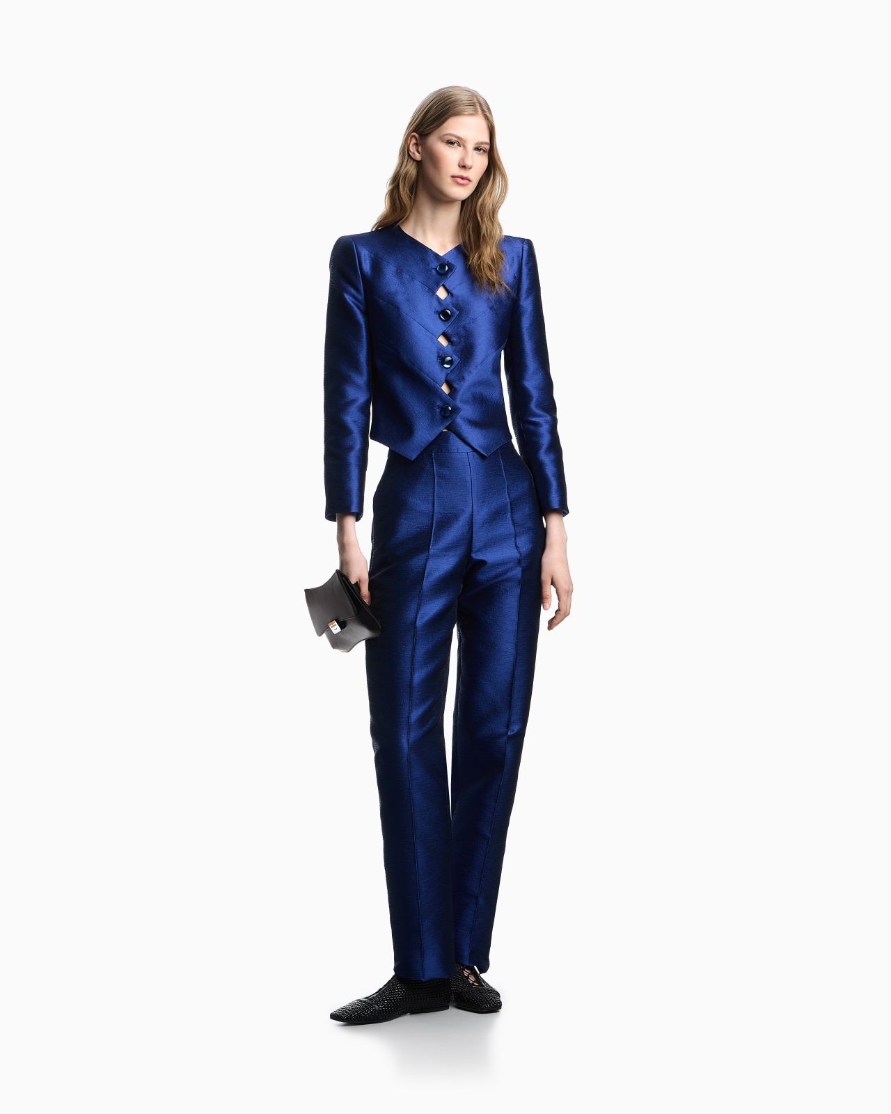 SHANTUNG-EFFECT FABRIC JACKET WITH ZIG-ZAG FASTENING - 2