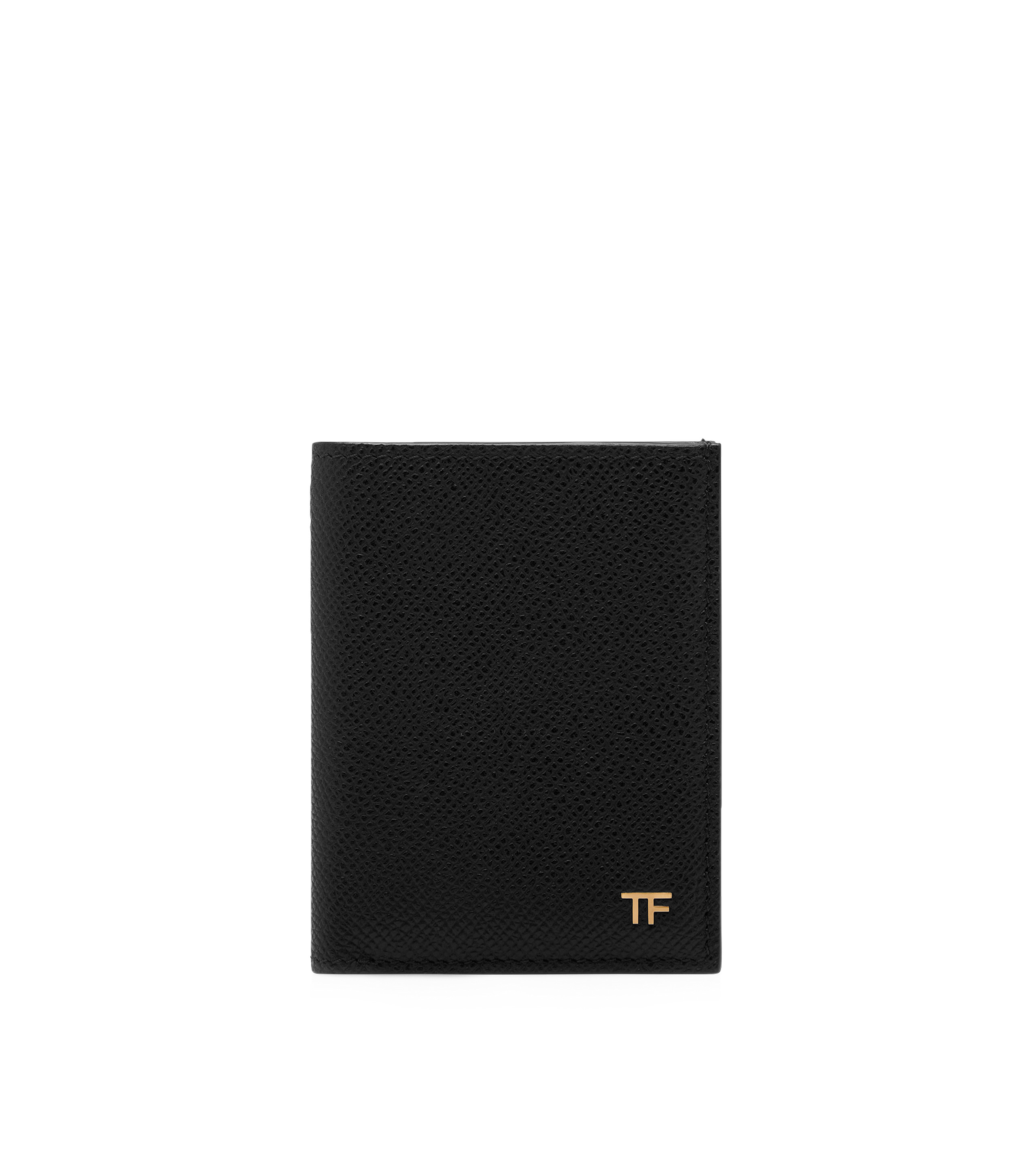 SMALL GRAIN LEATHER FOLDING CARDHOLDER - 1