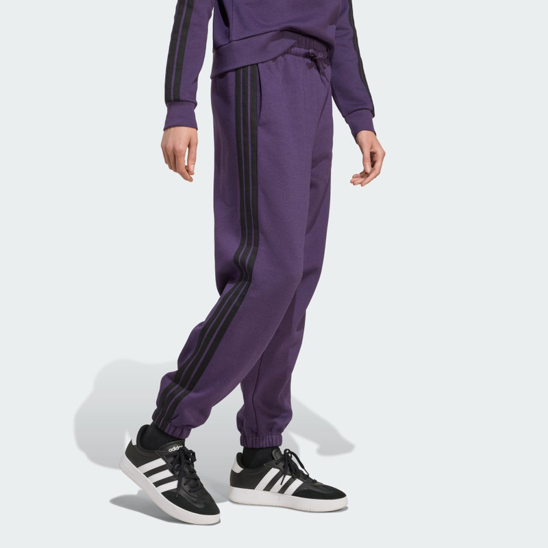 Essentials 3-Stripes Fleece Loose-Fit Pants 4
