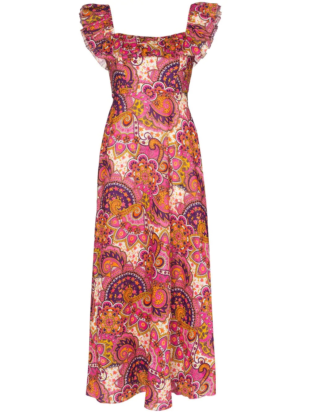 Fiesta paisley-print midi dress - 1