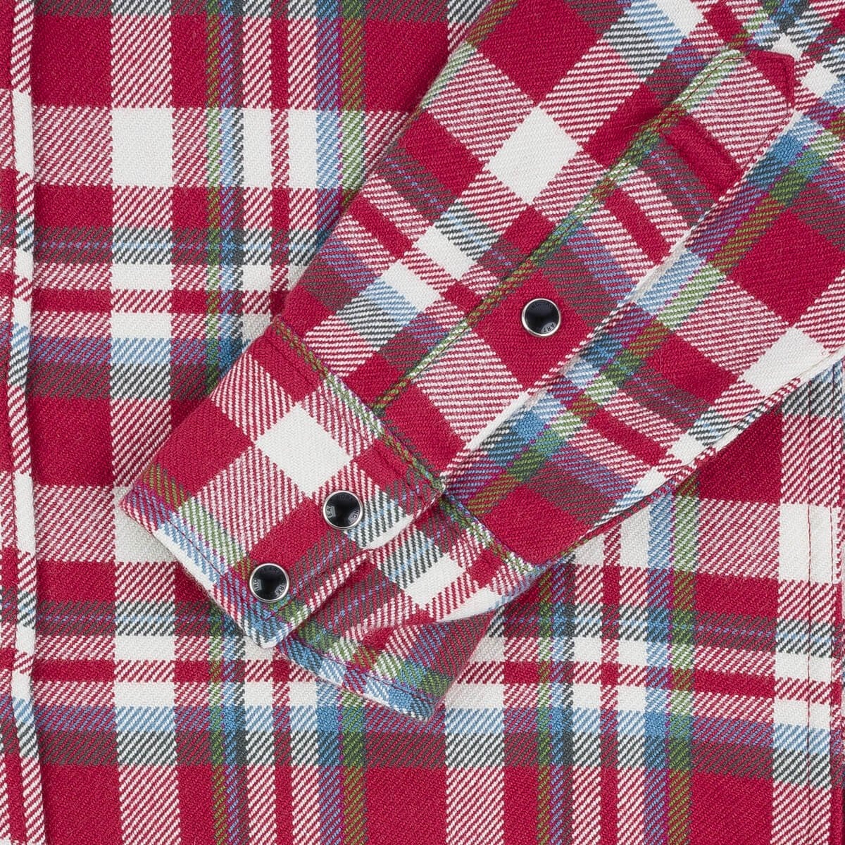 IHSH-377-RED Ultra Heavy Flannel Crazy Check Western Shirt - Red - 9