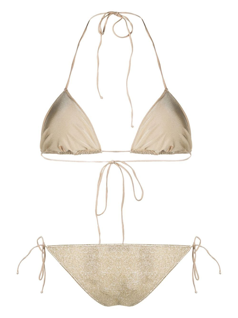 metallic-thread halterneck bikini - 2
