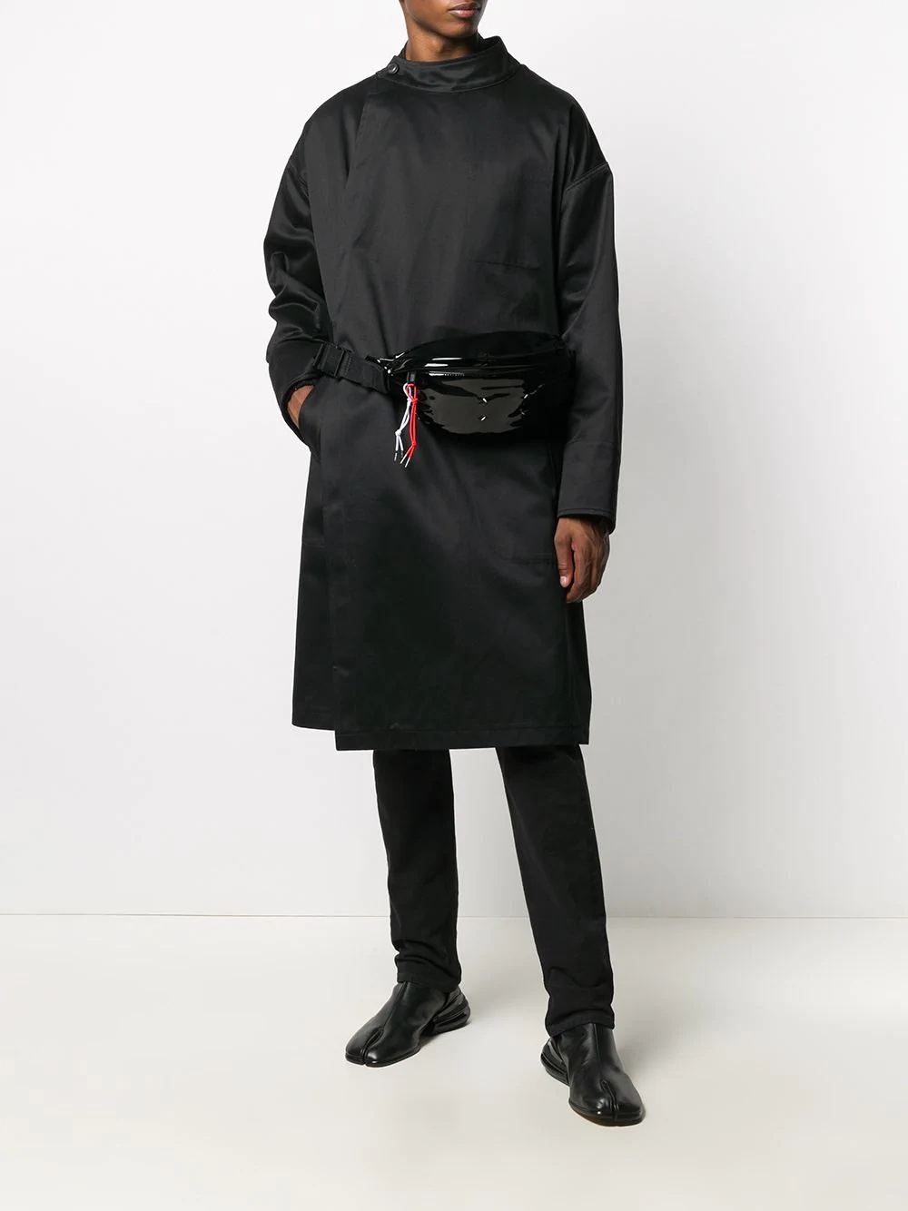 mercerized side fastening coat - 2