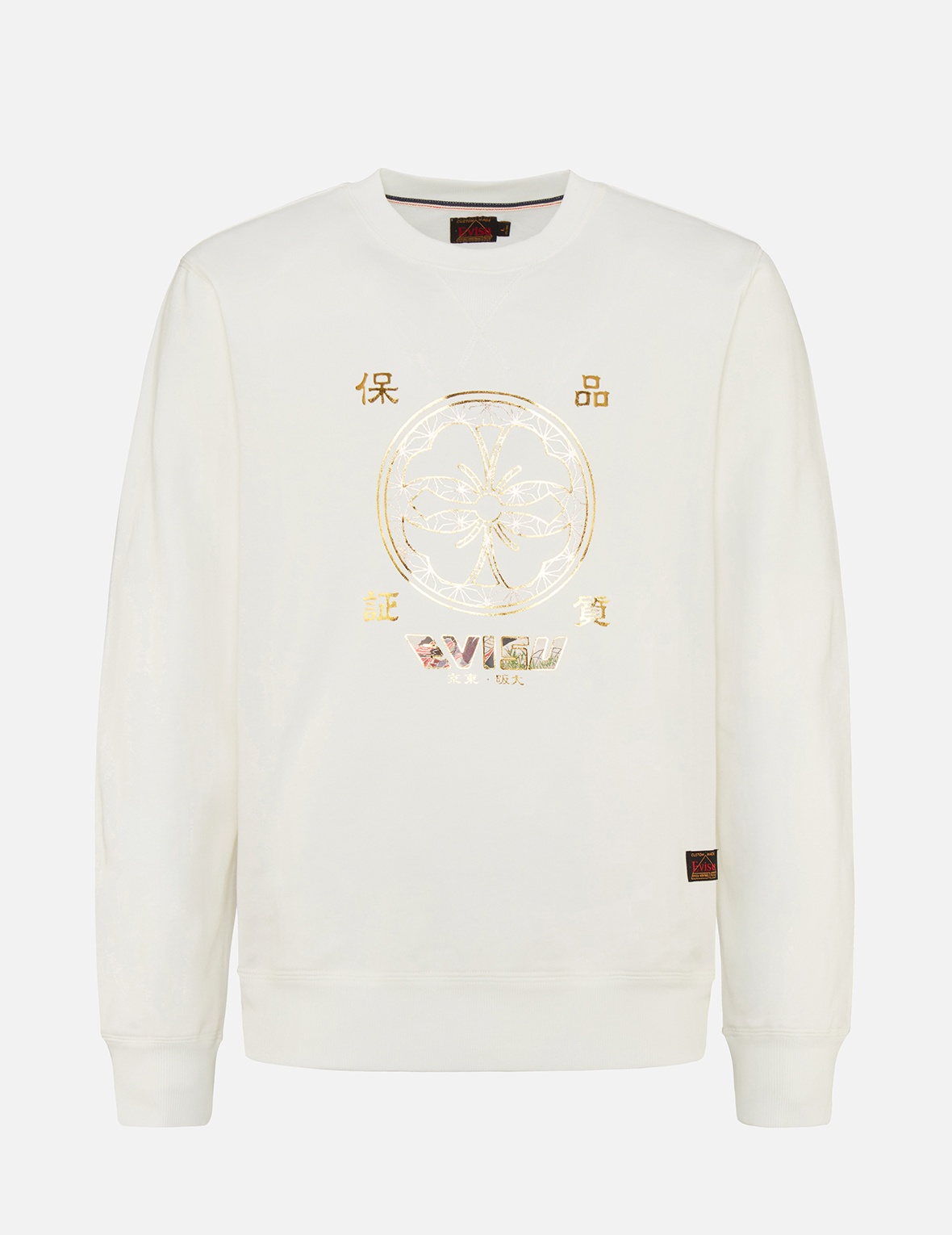 KAMON FOIL-PRINT AND SCROLL DAICOCK APPLIQUÉ SWEATSHIRT - 1