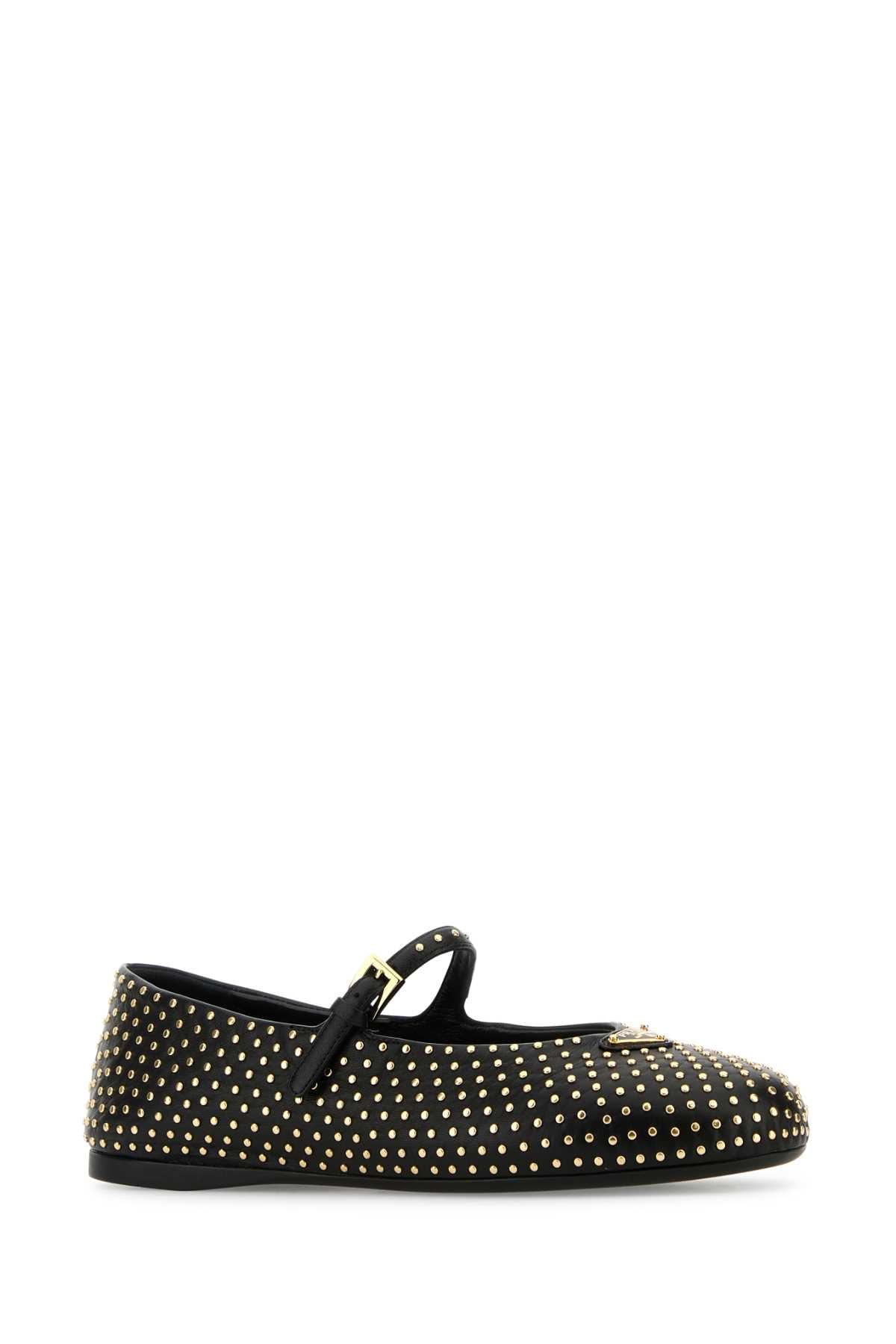 Prada Women Black Nappa Leather Ballerinas - 2