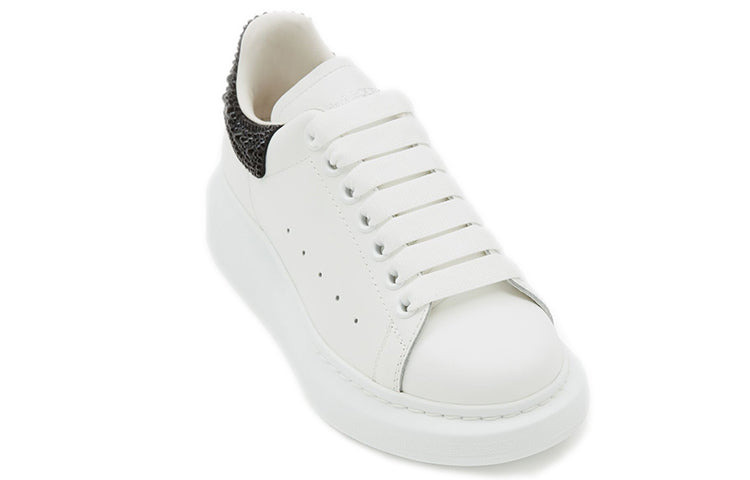 (WMNS) Alexander McQueen Oversized Sneaker 'White Jet Black Crystal' 666407WIA4Z9581 - 3
