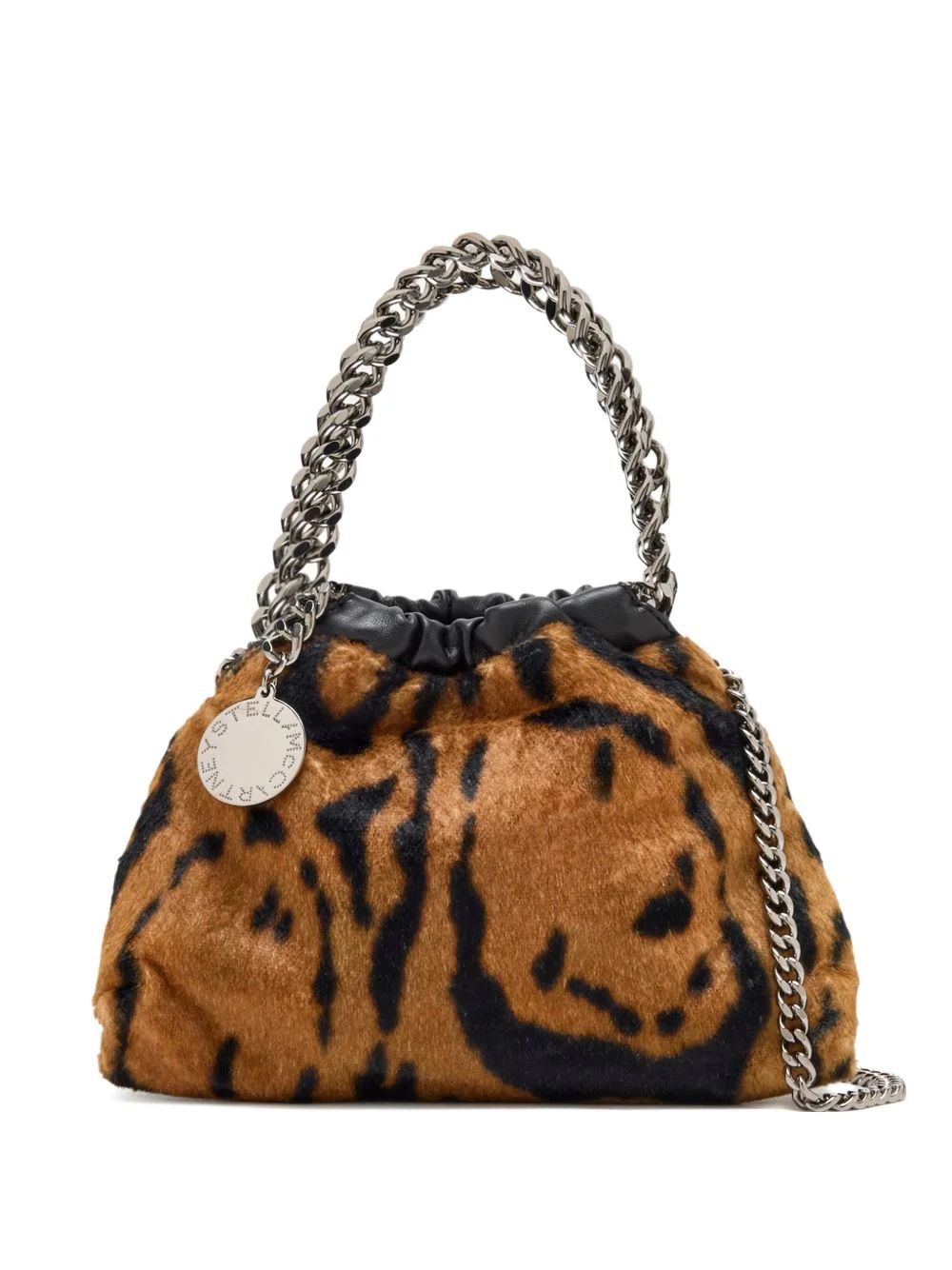 tiger-stripe chain bucket bag - 1