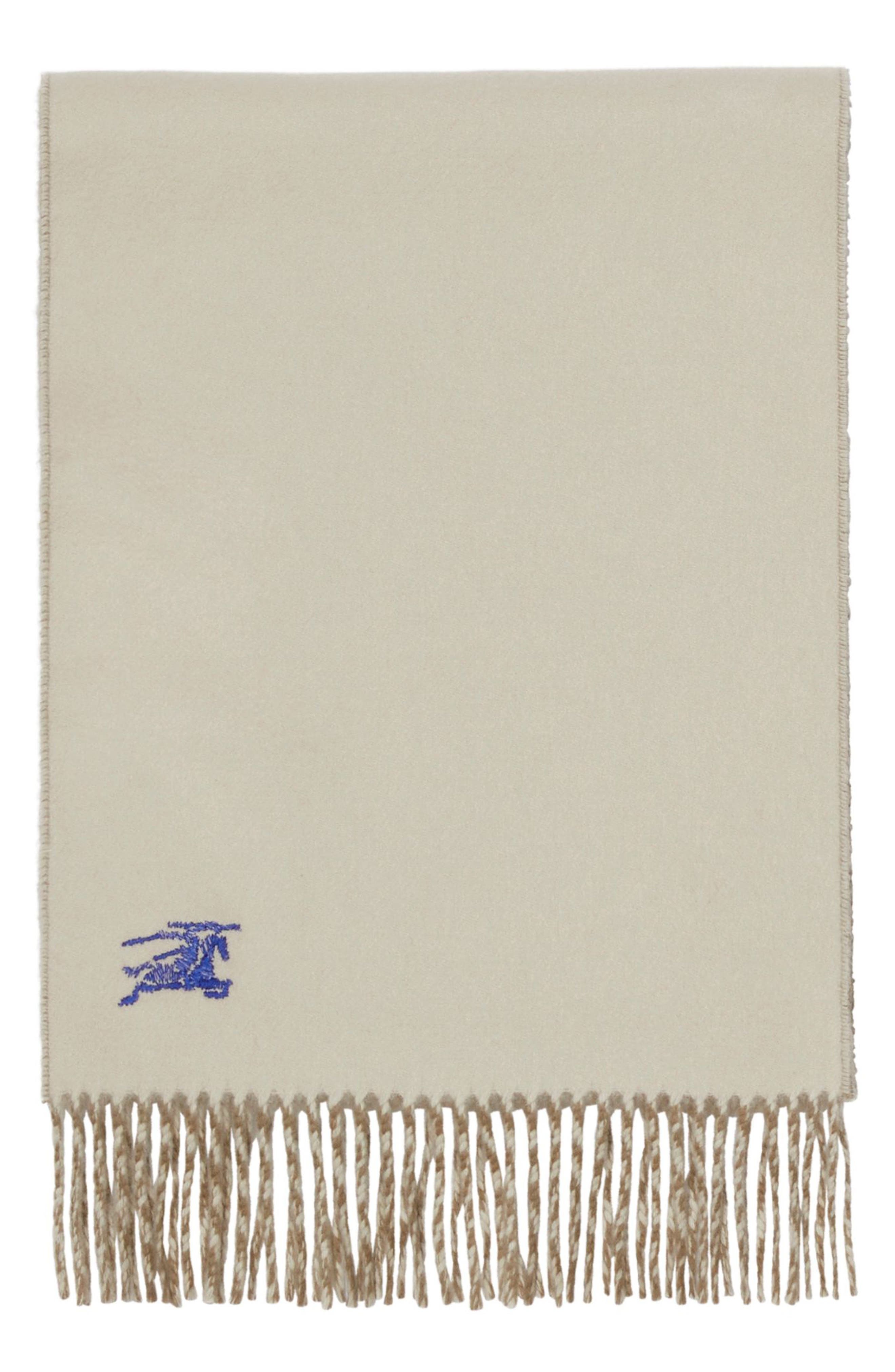burberry Reversible EKD Embroidered Cashmere Scarf in Vole Brown/Smokegrey at Nordstrom - 3