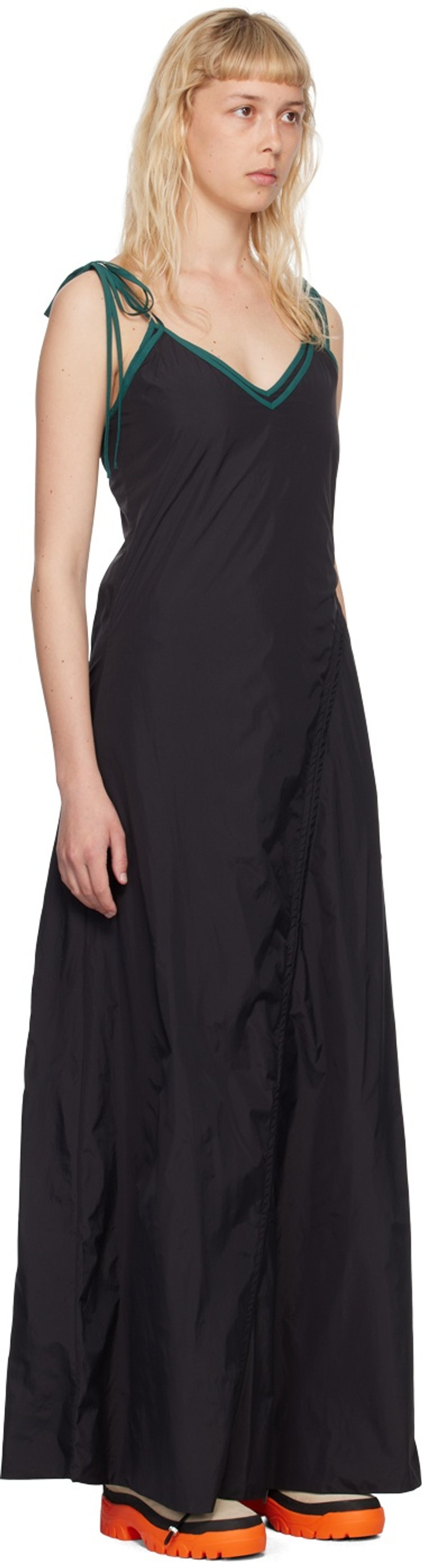 REESE COOPER® Black Asymmetric Midi Dress outlook