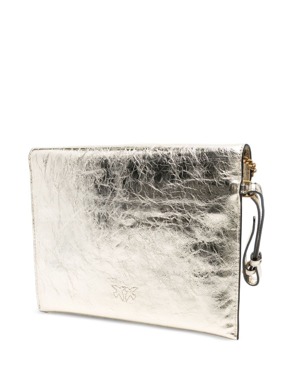 small metallic-leather flap clutch - 3