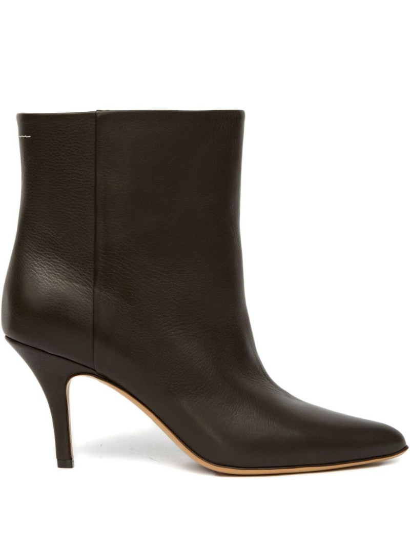 pointed-toe leather ankle boots 1