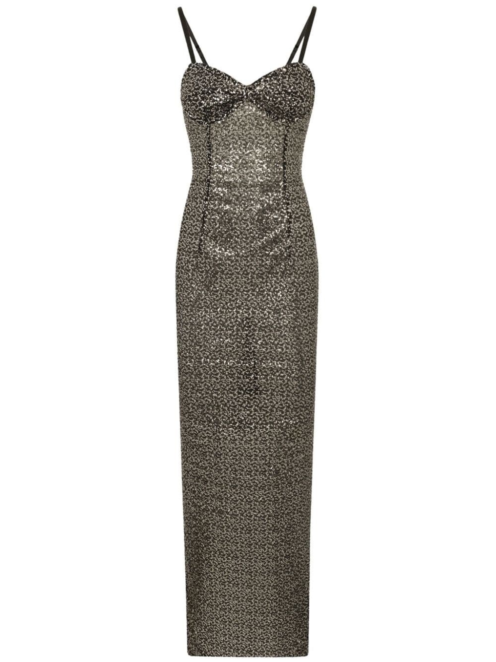 sequin-embellished maxi dress - 1