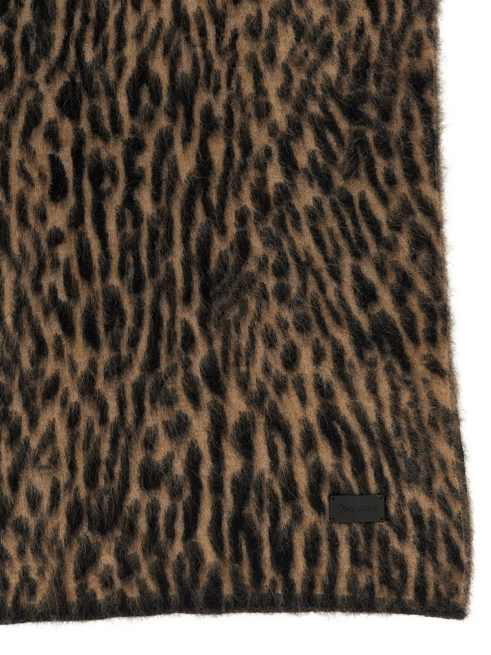 leopard-print knit scarf - 2