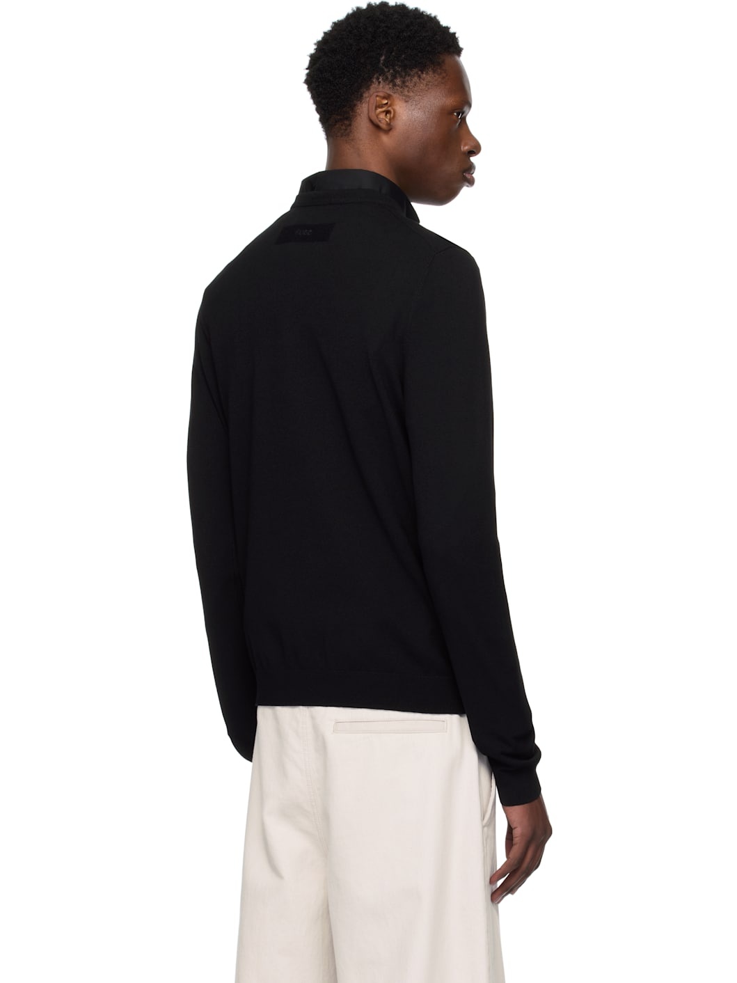 Black Regular Fit Crewneck Soft Yarns Sweater - 3