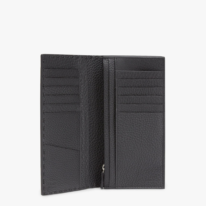 FENDI Selleria continental wallet in black Roman calfskin with tone-on-tone hand stitching and buttonhole  outlook
