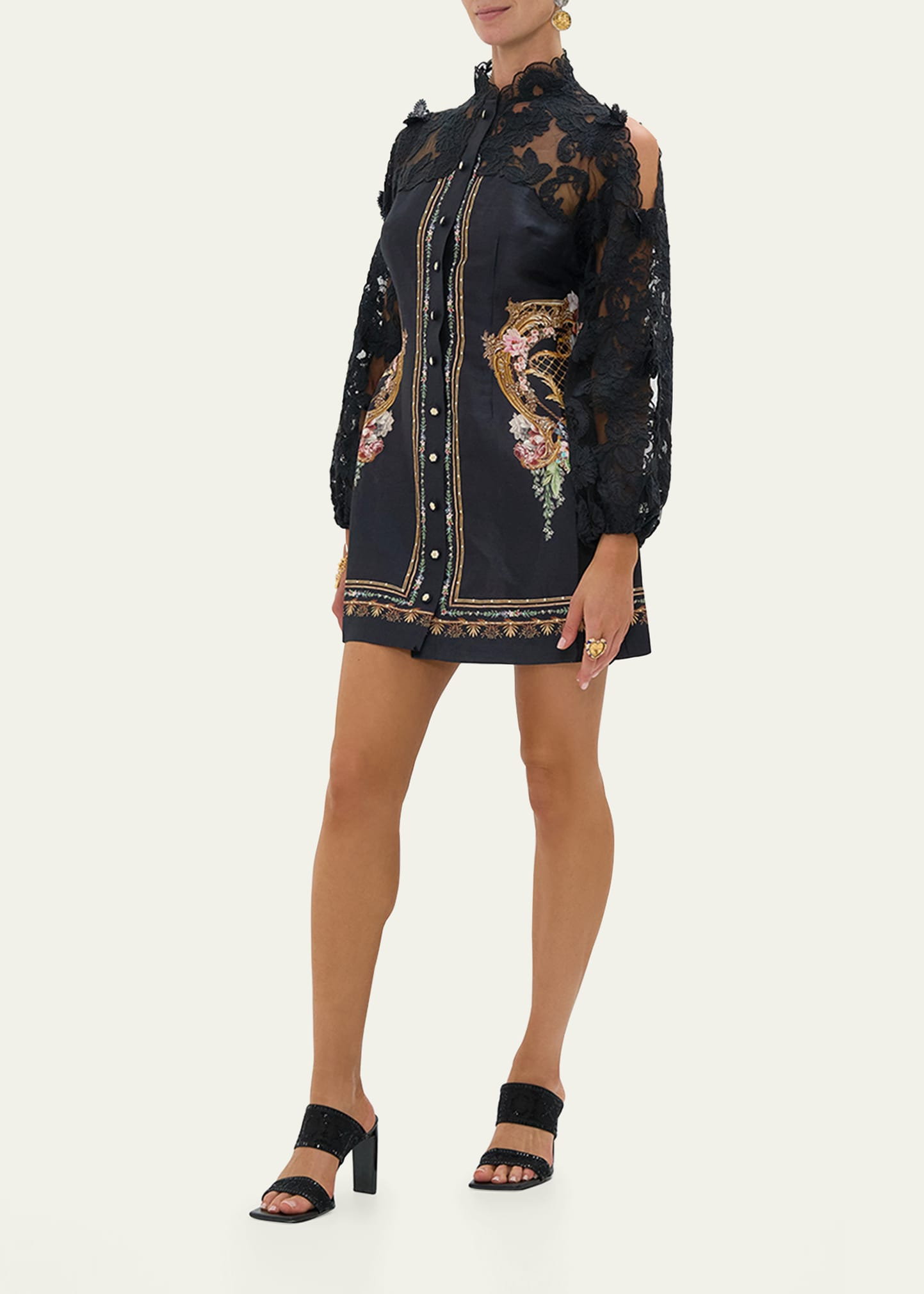 Noble Endeavours Lace Sleeve Mini Dress - 4