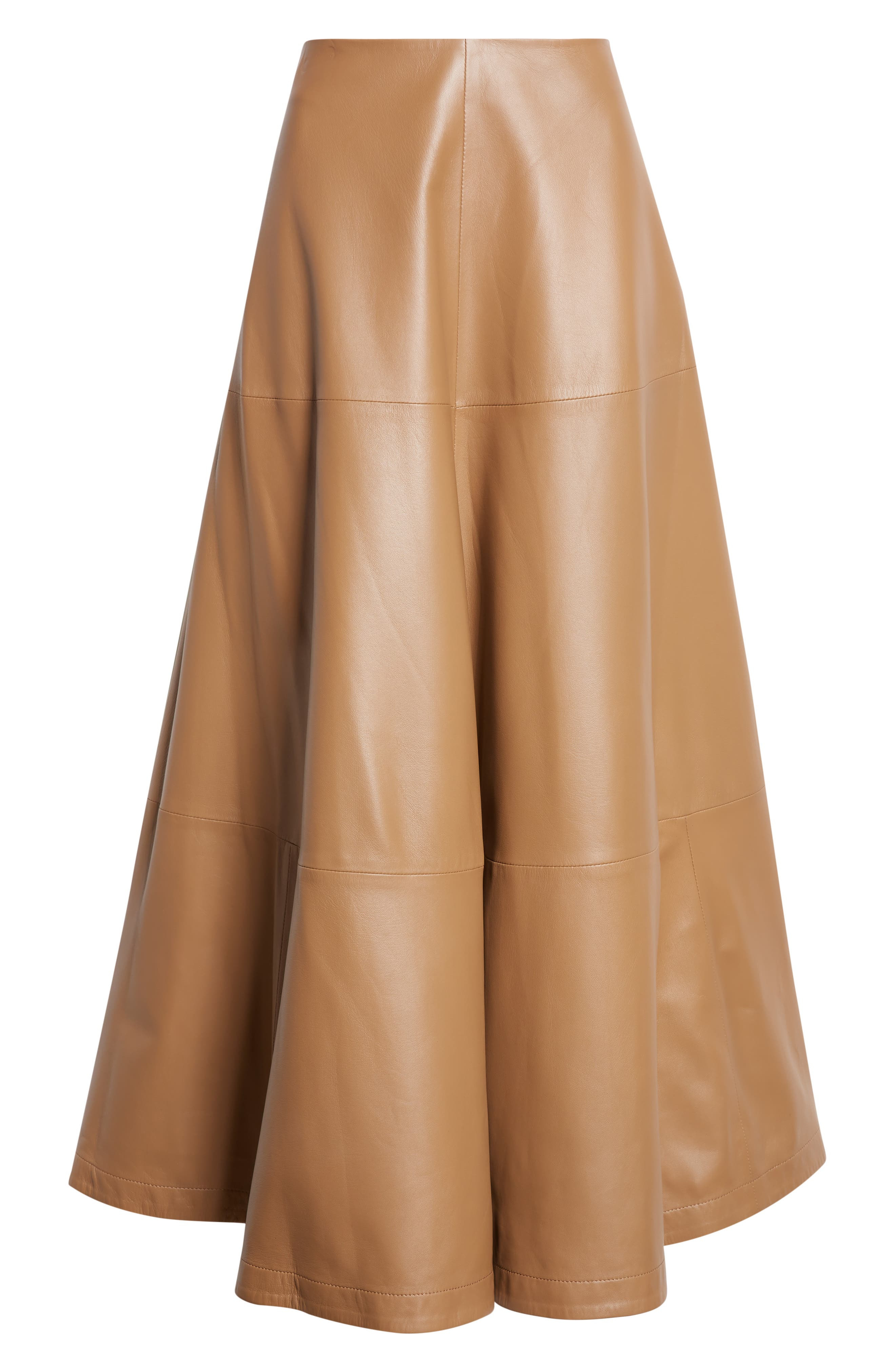 Altuzarra Varda Lambskin A-Line Midi Skirt in Saddle at Nordstrom - 6