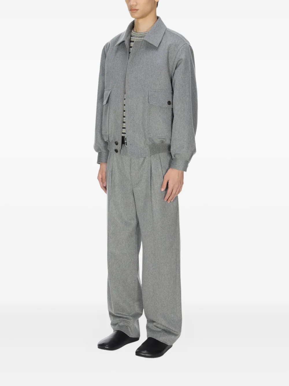 AURALEE - Men Cashmere Moleskin Zip Blouson Jacket - 2
