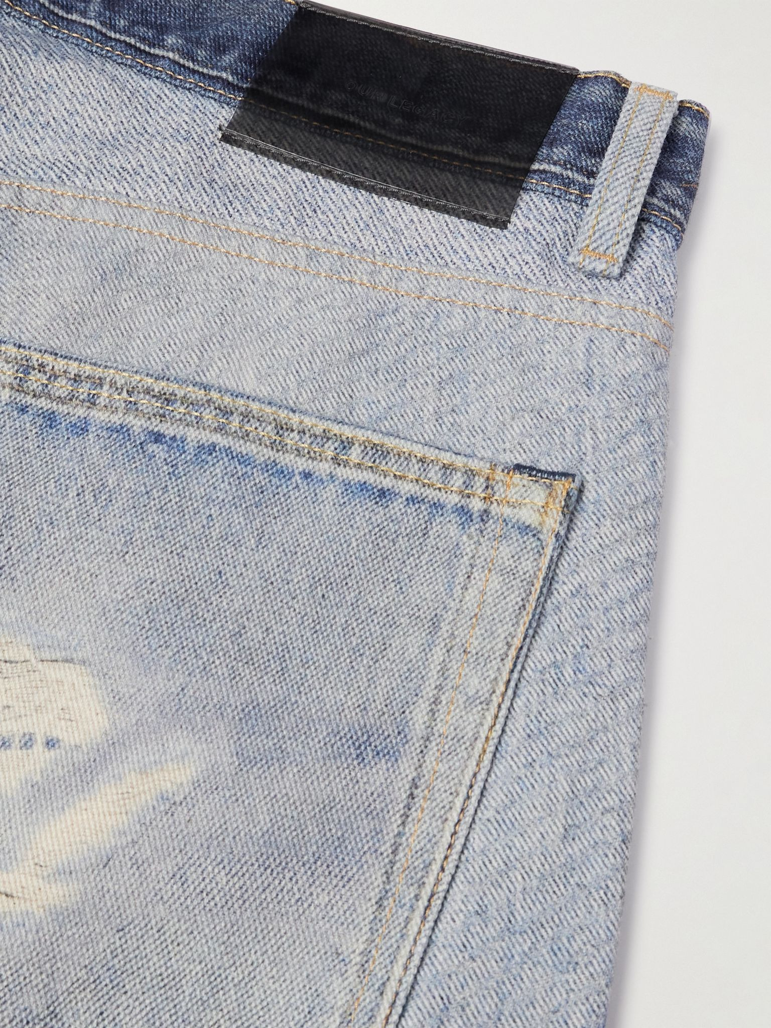 Third Cut Straight-Leg Printed Jeans Blue - 4