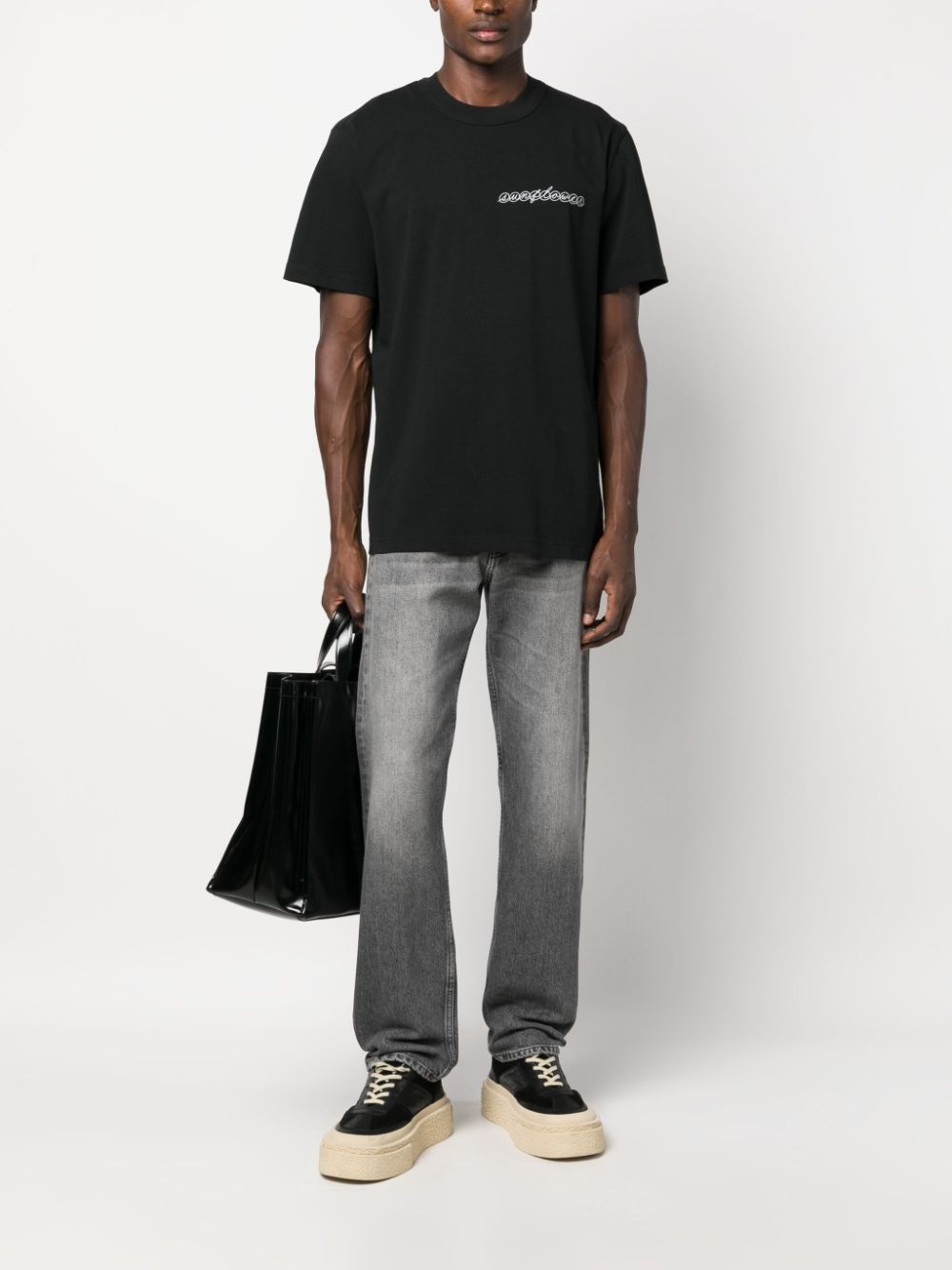 stonewashed cotton jeans - 2