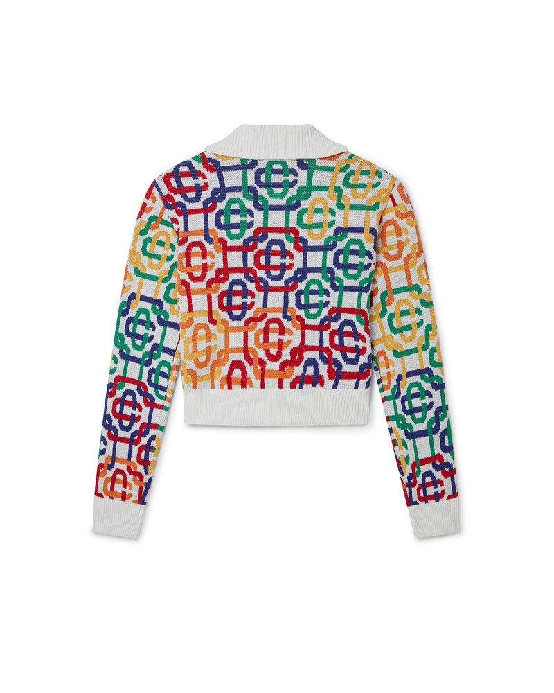 CASABLANCA Rainbow Monogram Cropped Zip Up Jumper outlook