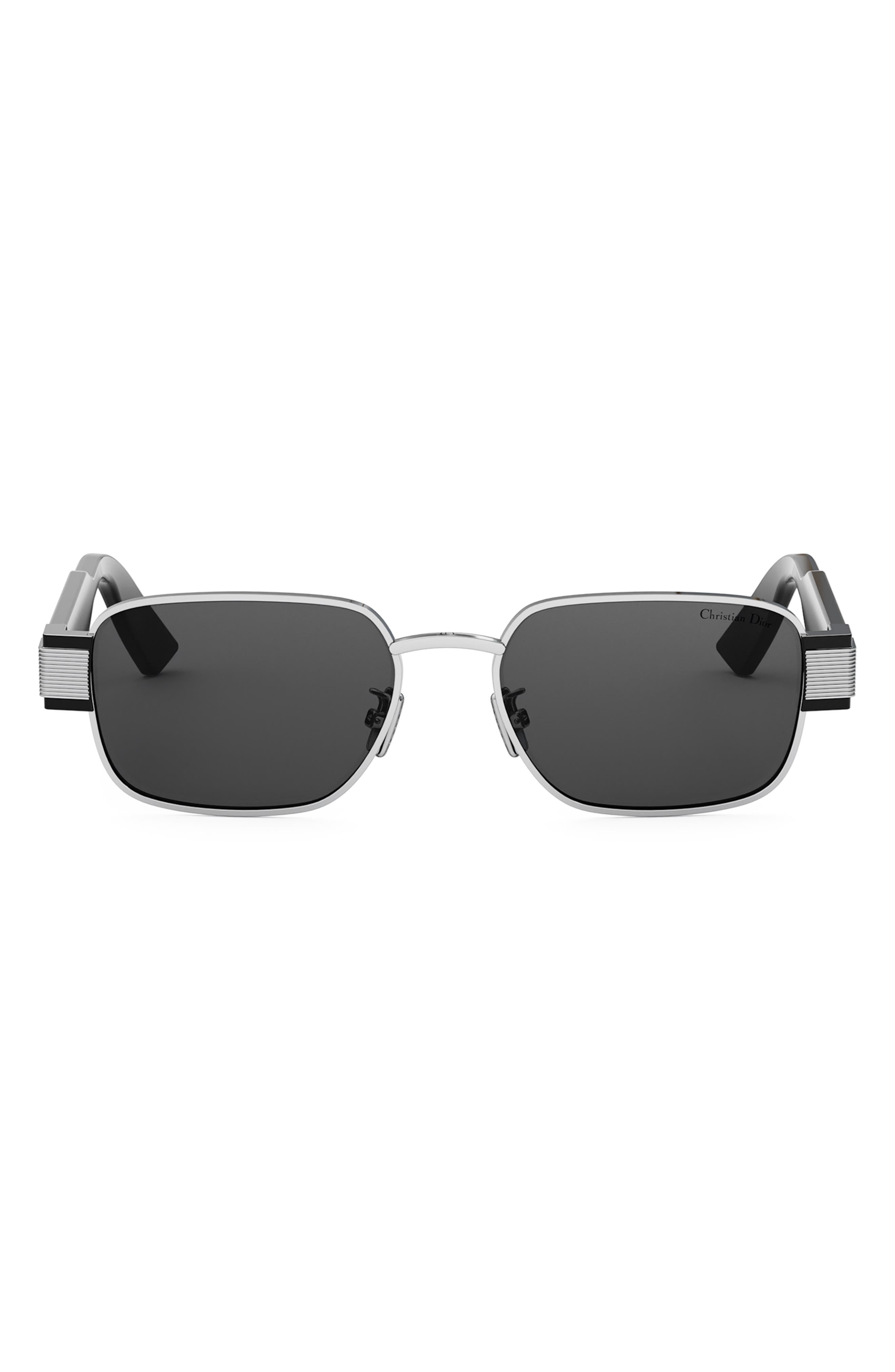 'Christian Dior Label S2U Rectangle Sunglasses in Shiny Palladium /Smoke at Nordstrom - 1