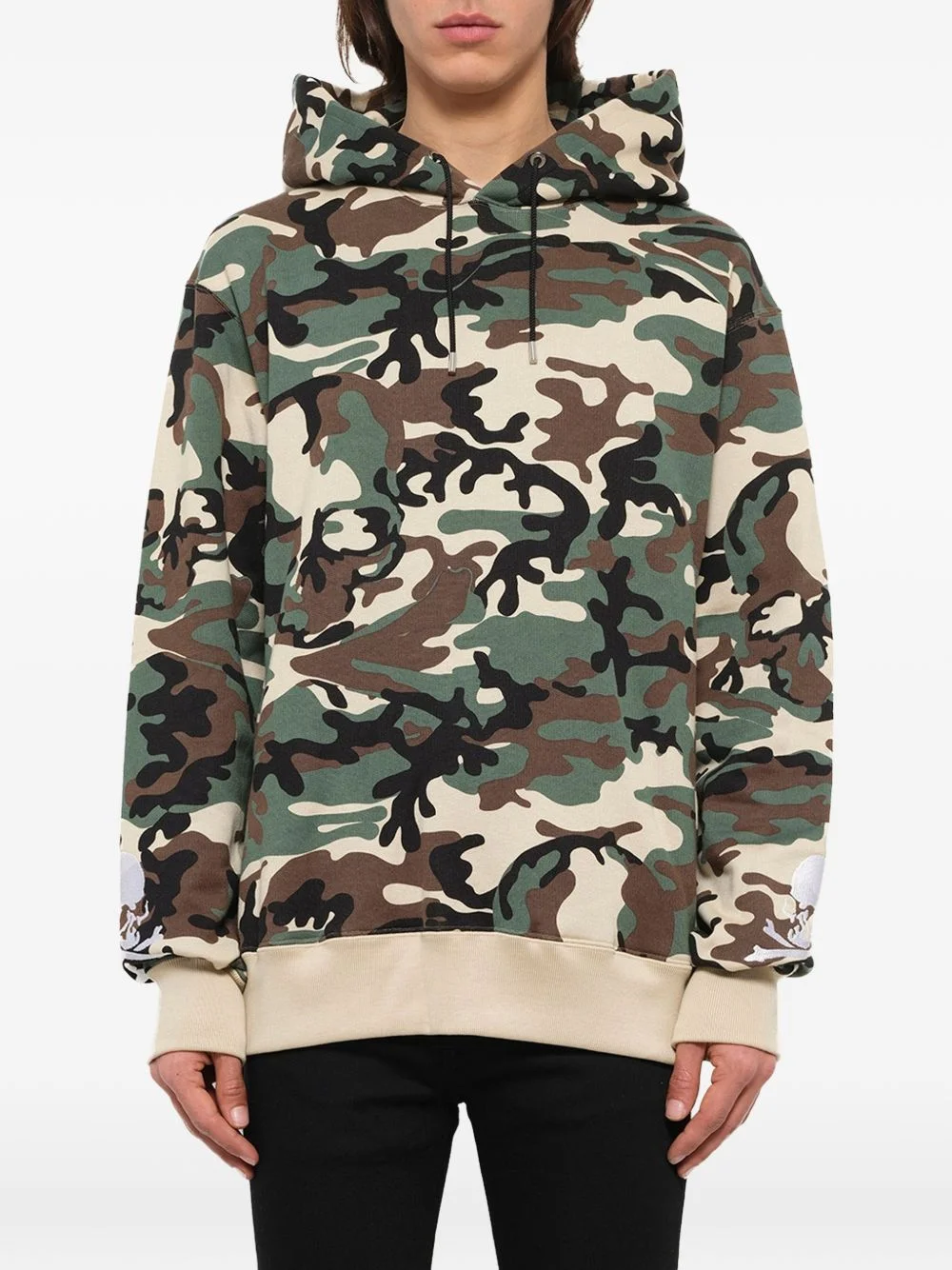 camo-print logo-embroidered hoodie - 1